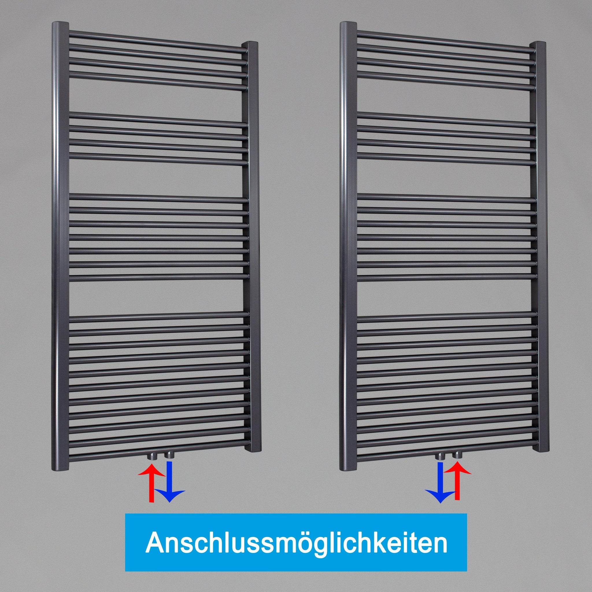 Badheizkörper gerade mit Mittelanschluss Handtuchhalter Badezimmer