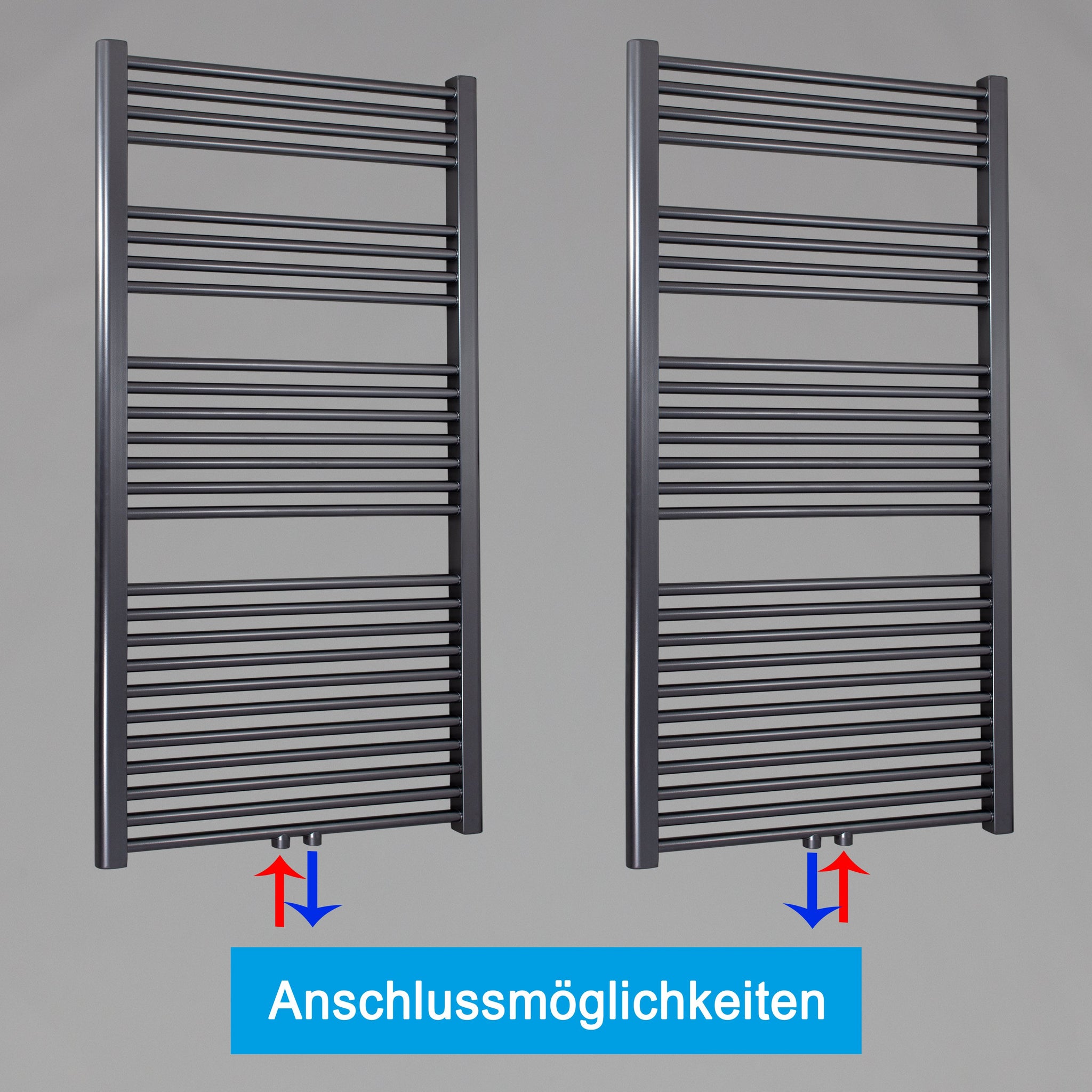 Badheizkörper gerade mit Mittelanschluss Handtuchhalter Badezimmer
