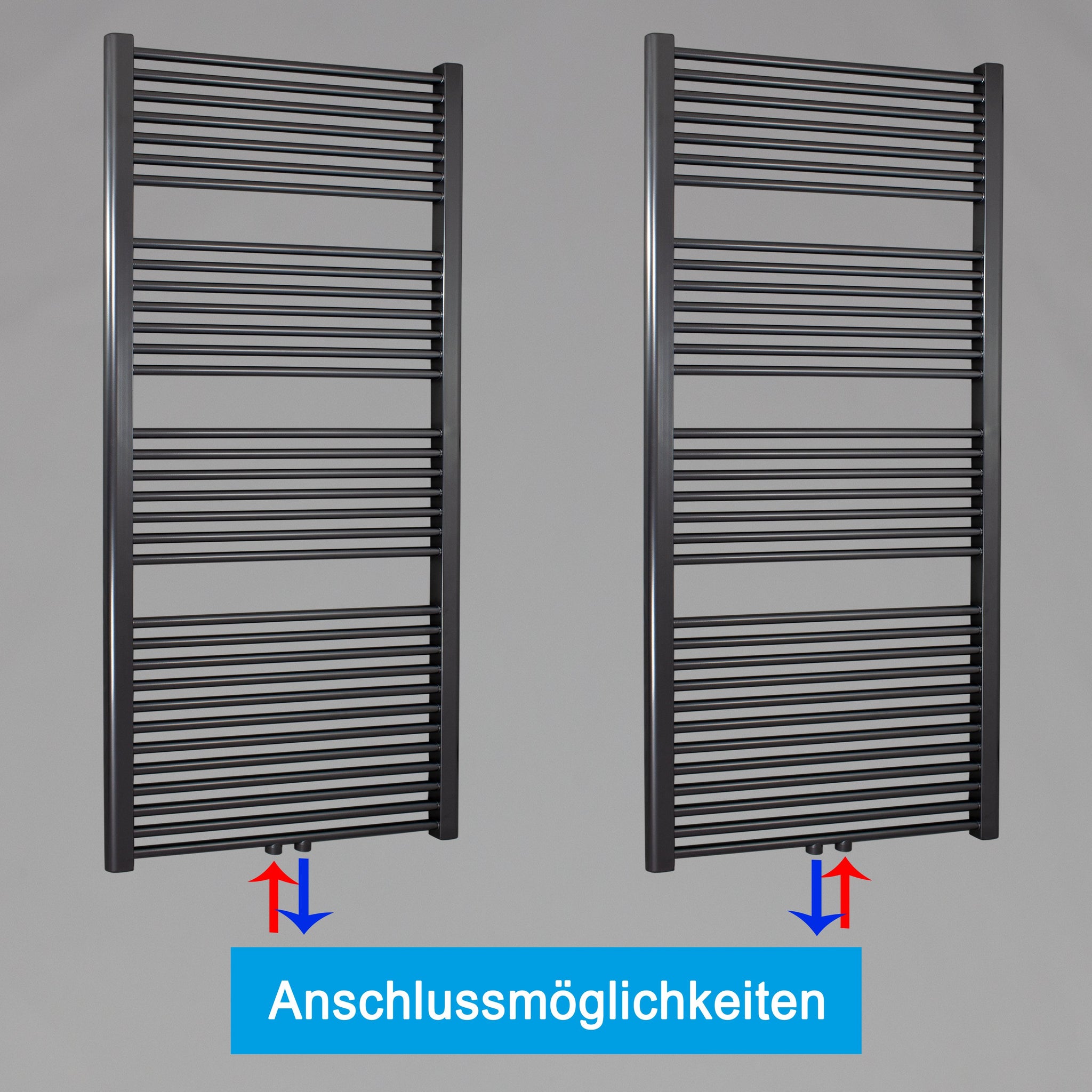 Badheizkörper gerade mit Mittelanschluss Handtuchhalter Badezimmer