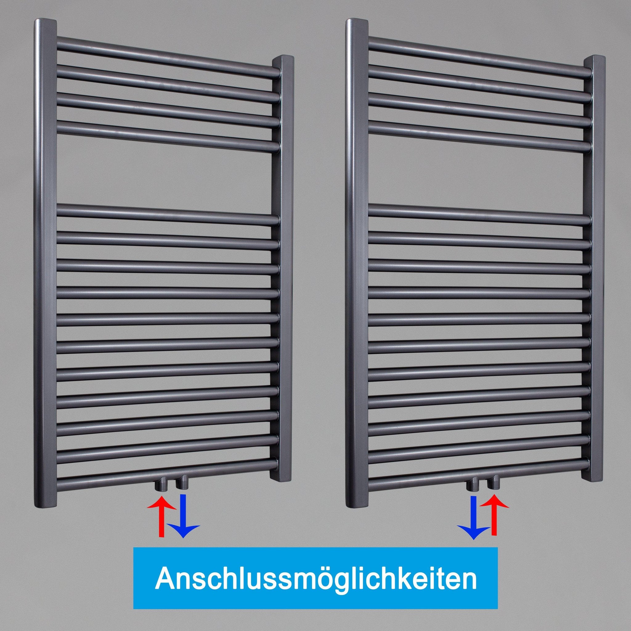Badheizkörper gerade mit Mittelanschluss Handtuchhalter Badezimmer