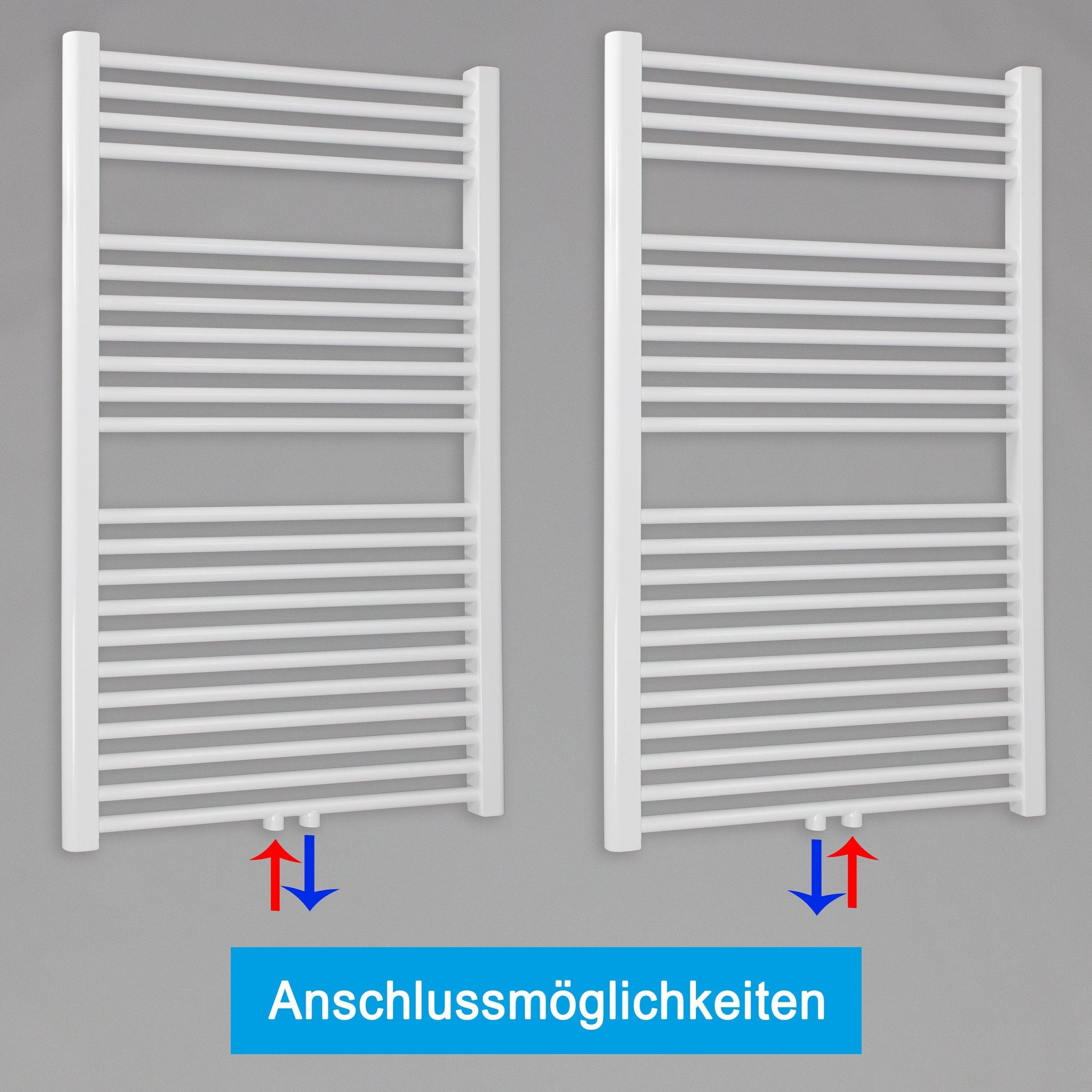 Badheizkörper gerade mit Mittelanschluss Handtuchhalter Badezimmer