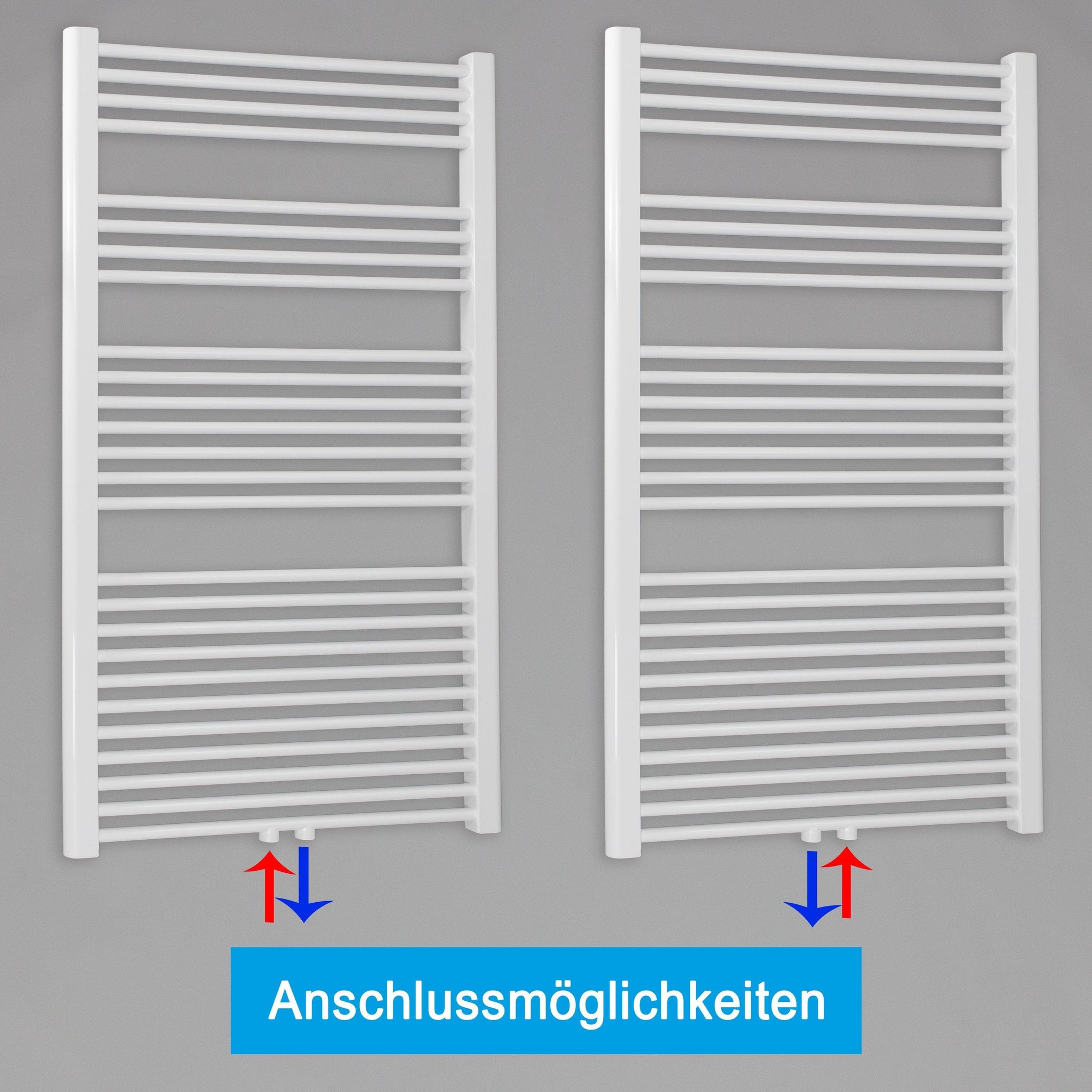 Badheizkörper gerade mit Mittelanschluss Handtuchhalter Badezimmer