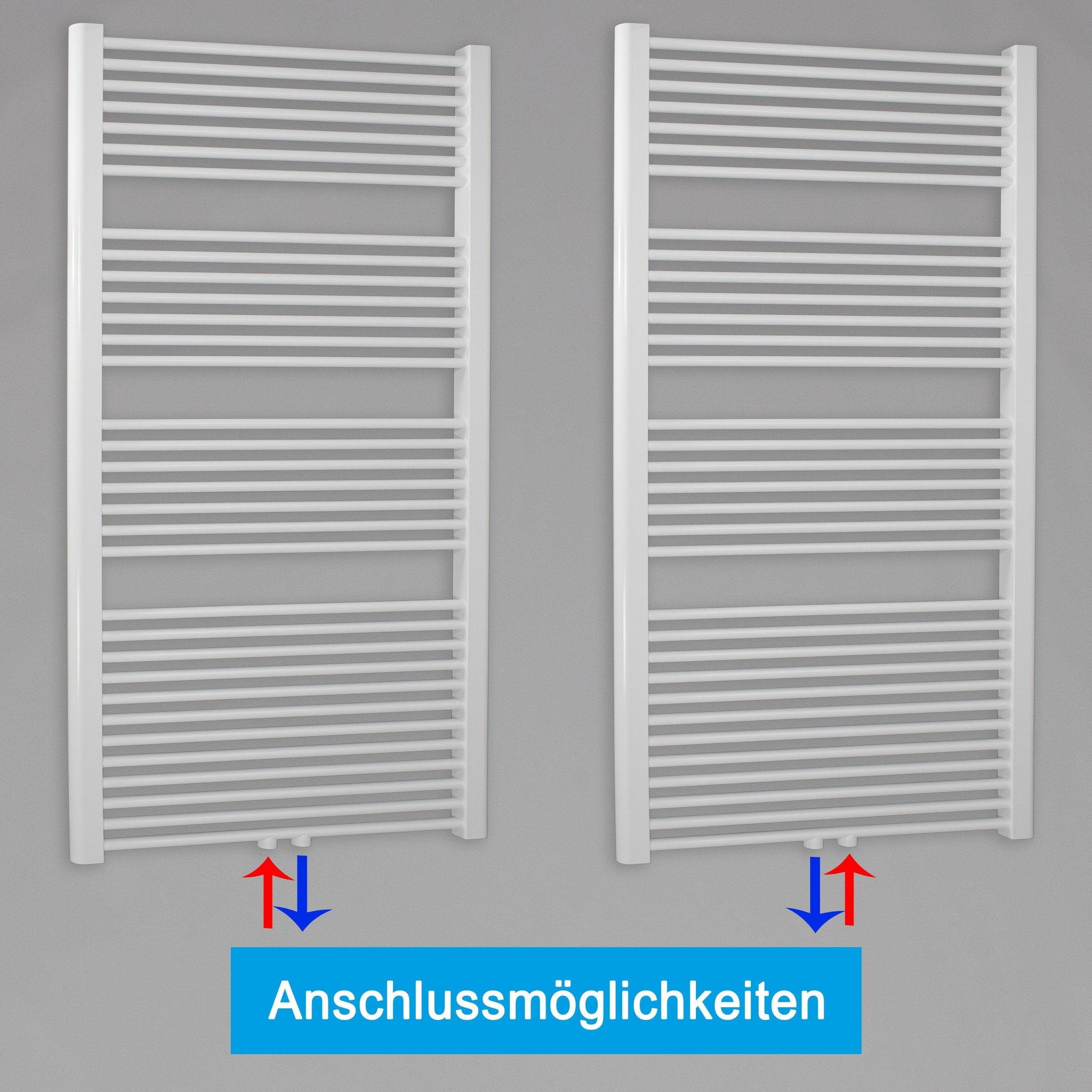 Badheizkörper gerade mit Mittelanschluss Handtuchhalter Badezimmer