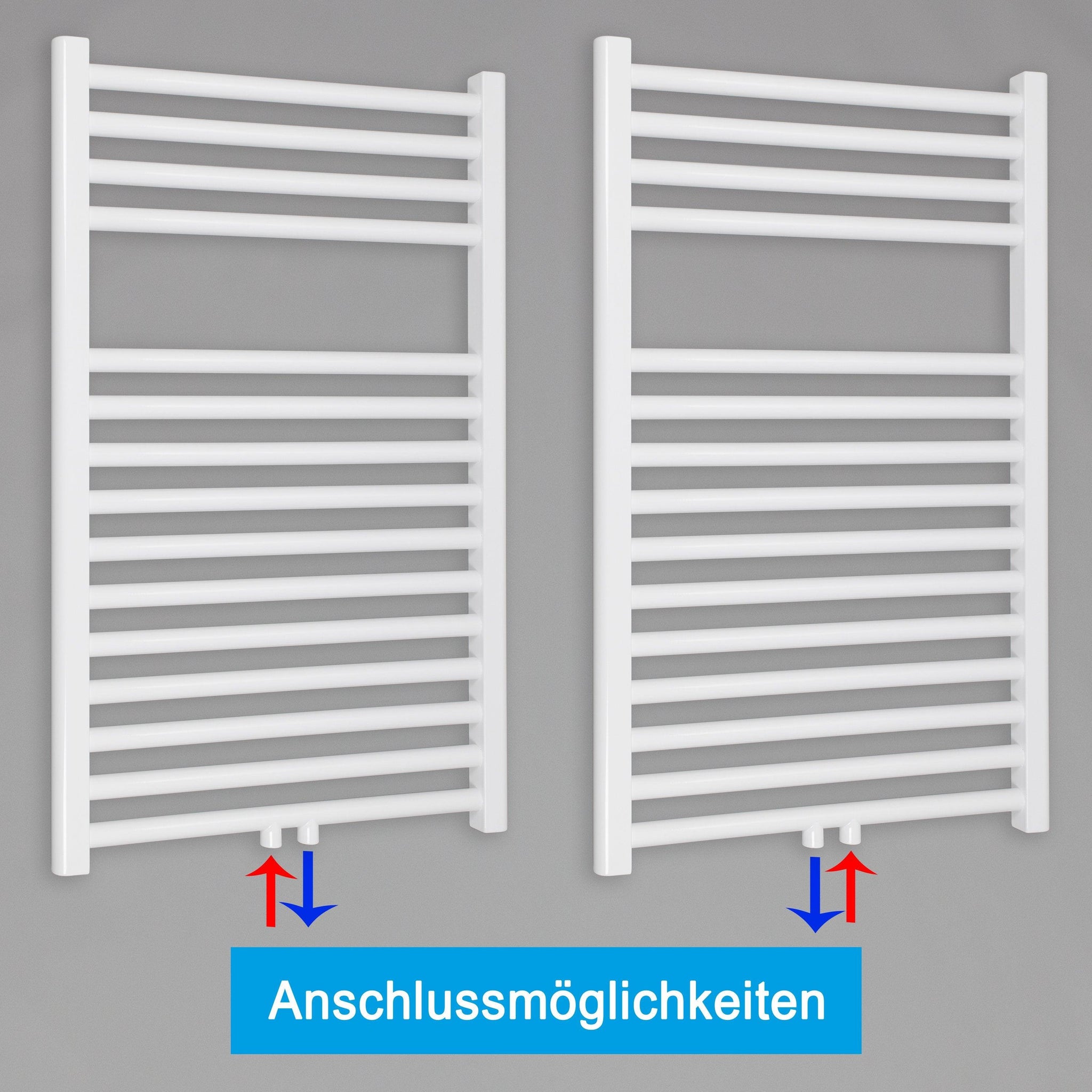 Badheizkörper gerade mit Mittelanschluss Handtuchhalter Badezimmer