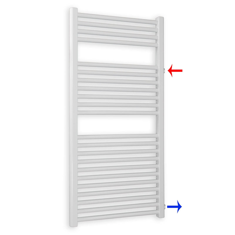 Badheizkörper Austauschheizkörper 1160 x 600 links rechts Seitenanschluss Nabenanschluss seitlicher Anschluss 850 Renovierung - heizkoerper.shop