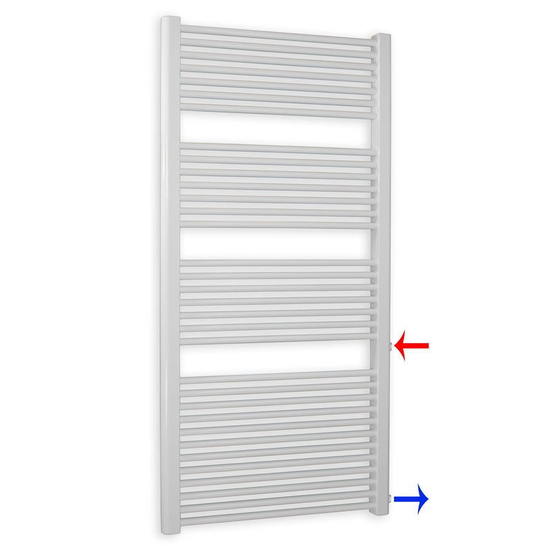 Remplacement du radiateur de salle de bain, radiateur blanc, connexion côté gauche droit 