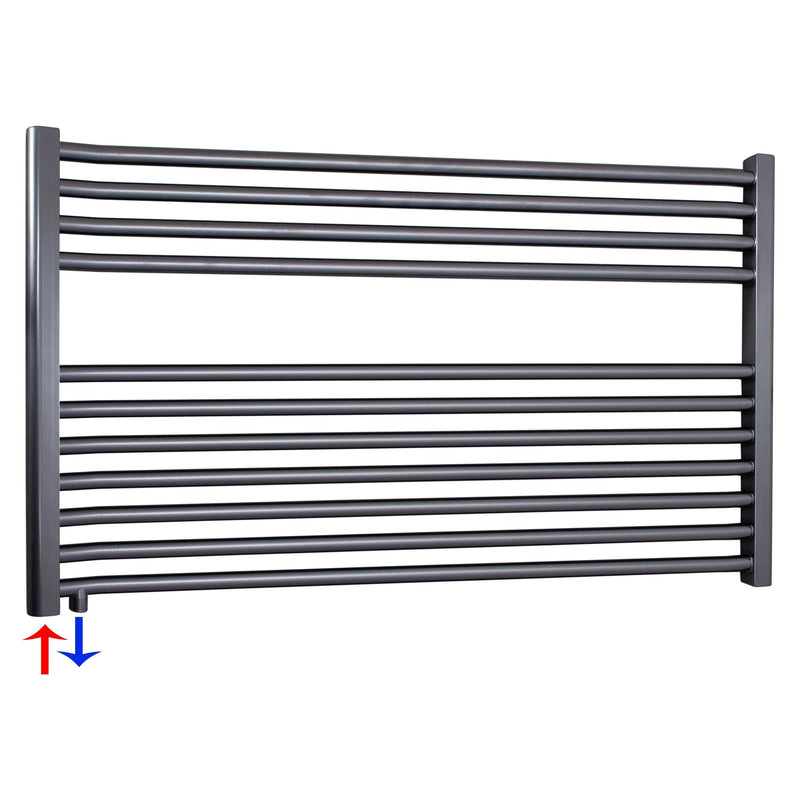 Radiateur de salle de bain avec raccordement à gauche ou à droite | avec raccordement central décalé 