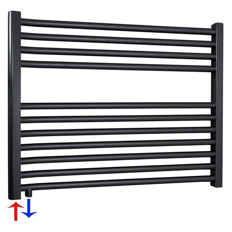 Radiateur de salle de bain avec raccordement à gauche ou à droite | avec raccordement central décalé 