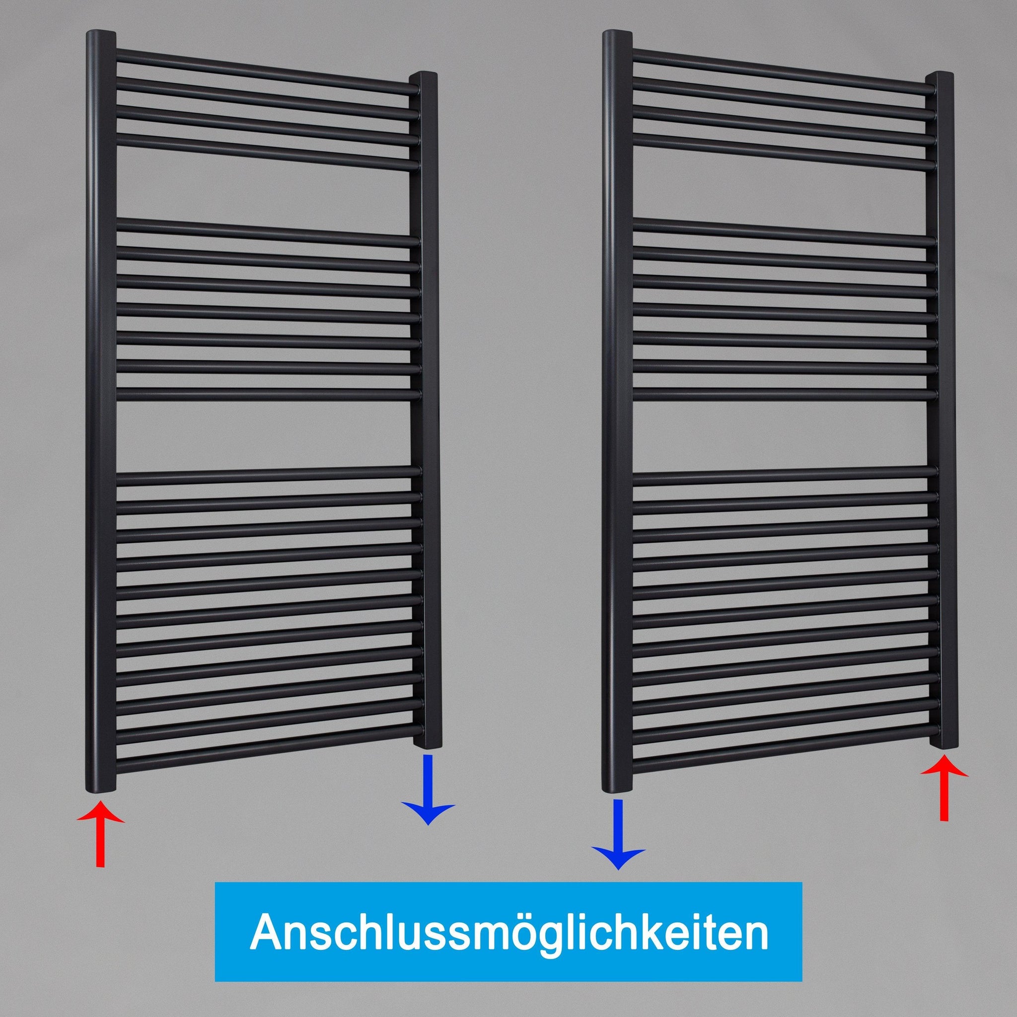 Badheizkörper gerade mit Standardanschluss Handtuchhalter Badezimmer