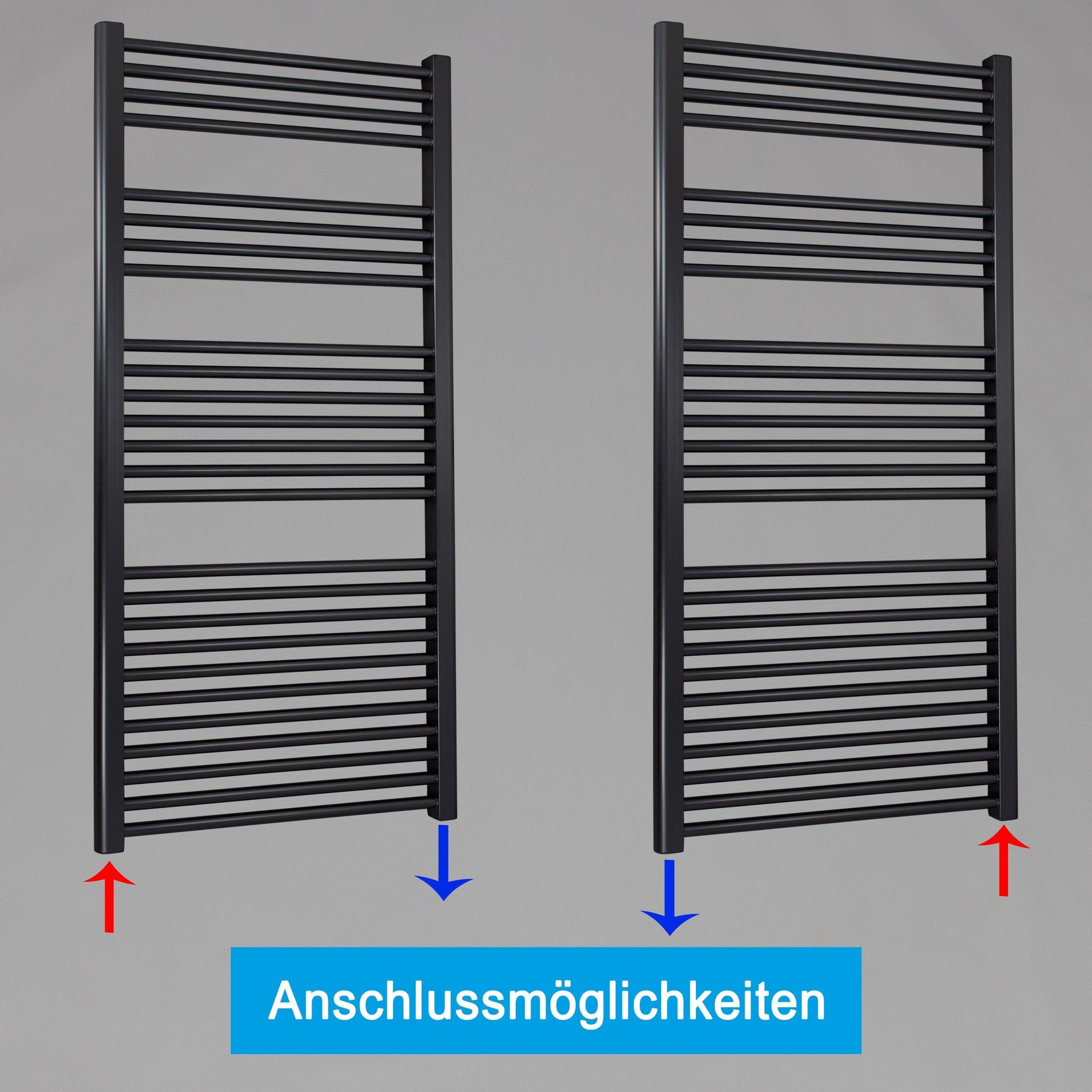 Badheizkörper gerade mit Standardanschluss Handtuchhalter Badezimmer