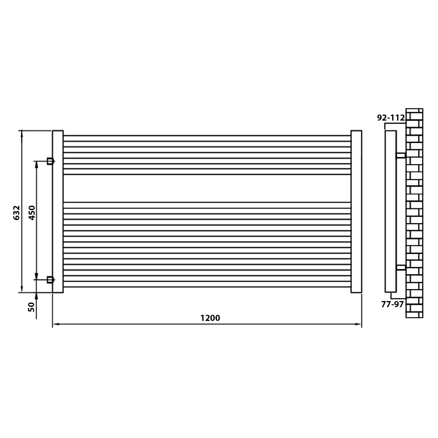 Remplacement du radiateur de salle de bain, radiateur blanc, connexion côté gauche droit 
