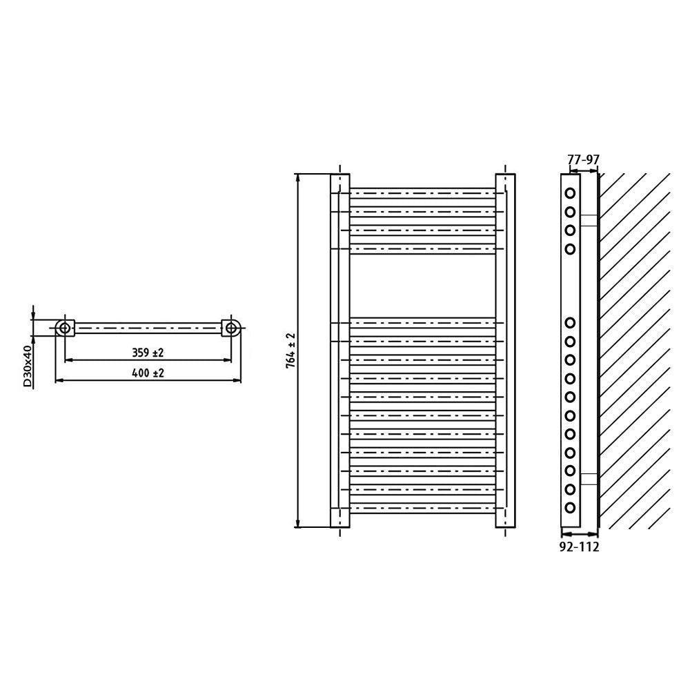 Badheizkörper elektrisch mit analogem Thermostat