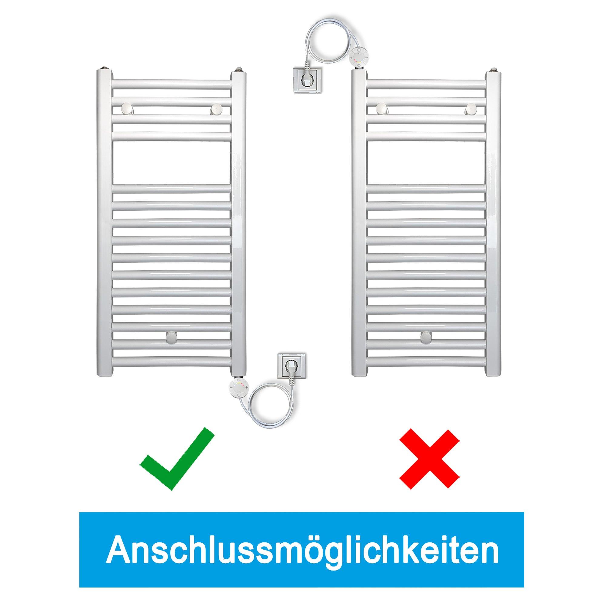 Heizstab Heizpatrone Heizelemente für Heizungen Heizkörper Badheizkörper Handtuchtrockner mit Thermostat elektronischer Temperaturregler Anschlussmöglichkeiten - heizkoerper.shop