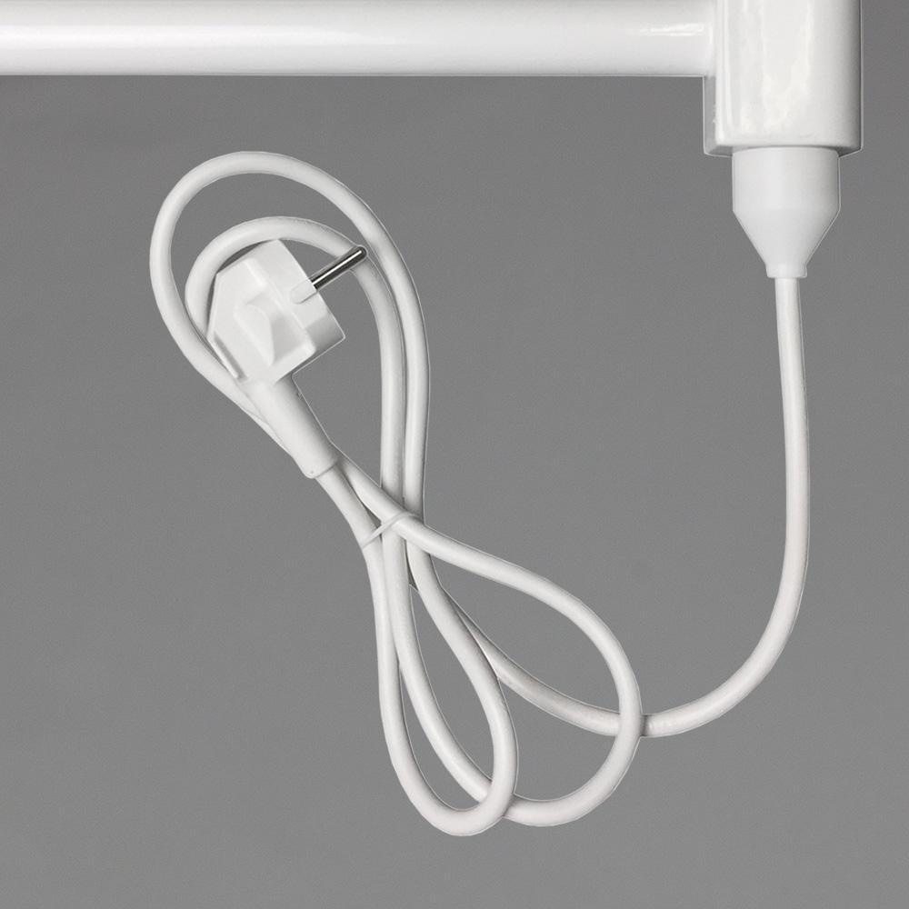 Badheizkörper gerade mit Stecker Elektroheizkörper Handtuchwärmer elektrischer Handtuchhalter Badezimmer Heizung weiß Heizstab - heizkoerper.shop