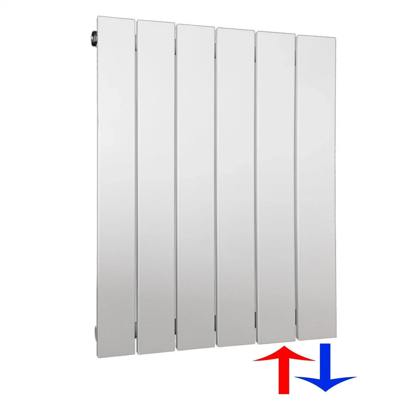 Flachheizkörper 600 x 450 mit Anschluss rechts | mit versetztem Mittelanschluss flach - heizkoerper.shop
