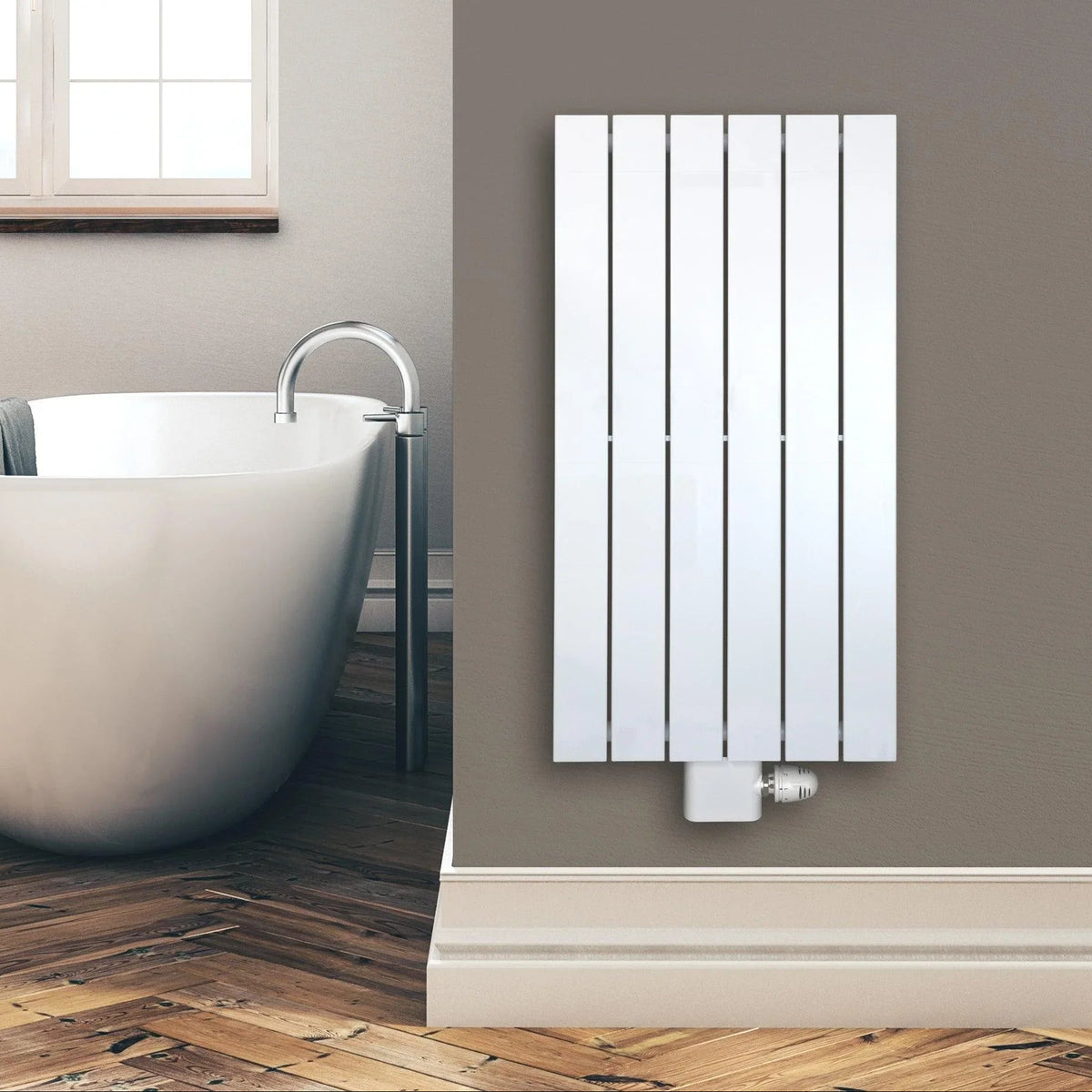 Flachheizkörper 900 x 450 mm mit Mittelanschluss weiß Heizkörper Heizung im Badezimmer - heizkoerper.shop