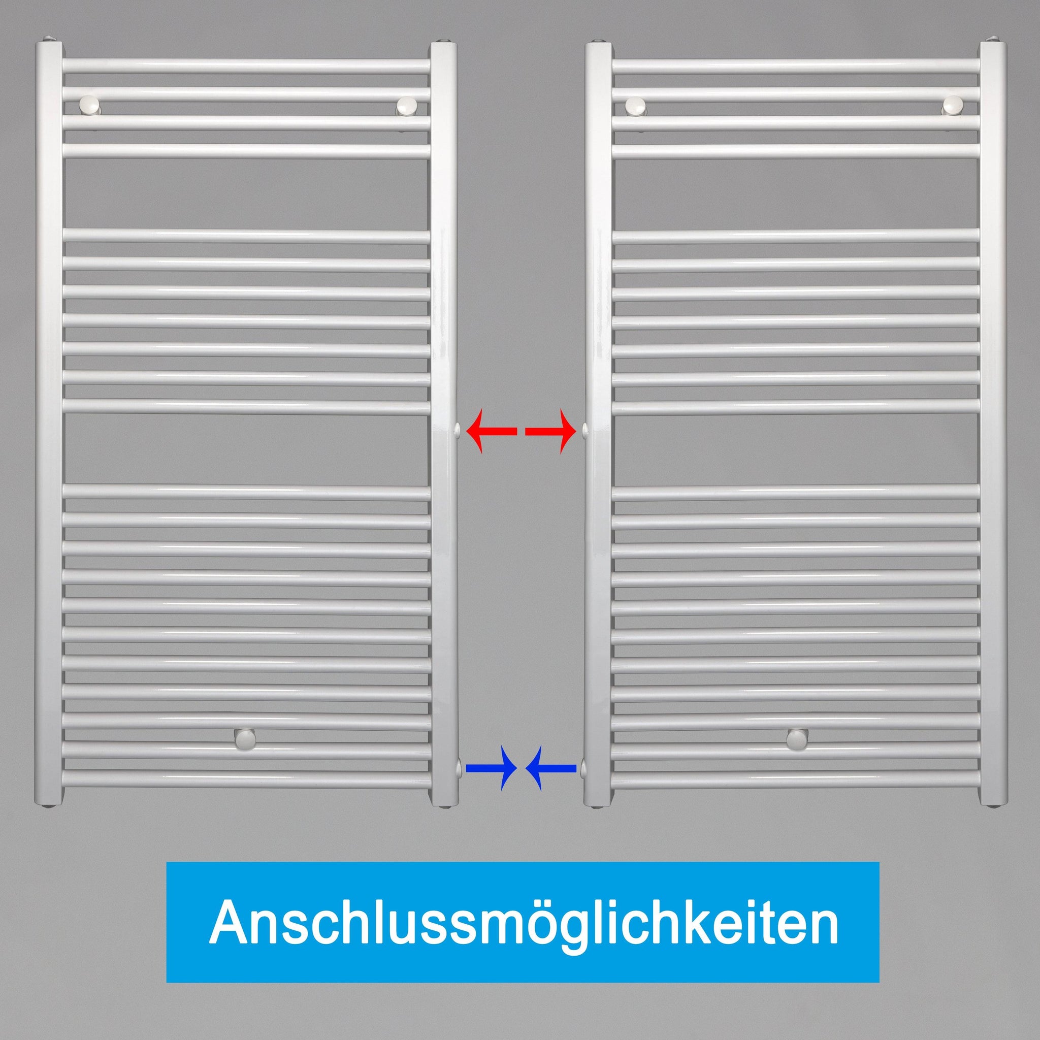 Badheizkörper Austauschheizkörper 1160 x 600 links rechts Seitenanschluss Nabenanschluss seitlicher Anschlussmöglichkeiten 500 540 Renovierung - heizkoerper.shop