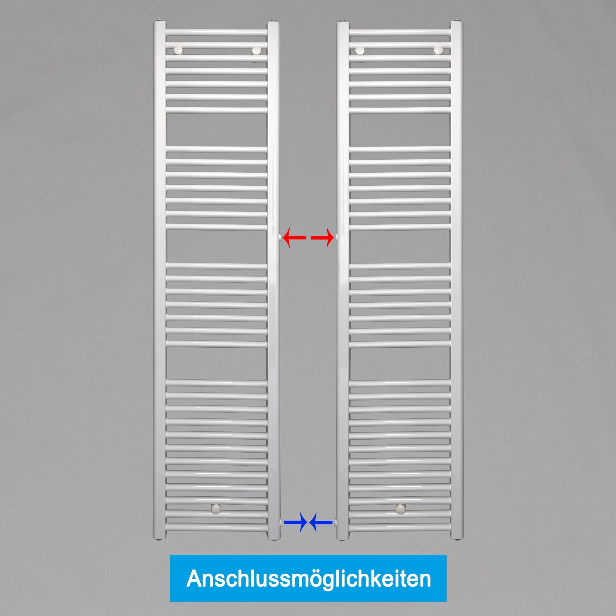 Badheizkörper Austauschheizkörper 1732 x 400 links rechts Seitenanschluss Nabenanschluss seitlicher Anschlussmöglichkeiten 900 940 Renovierung - heizkoerper.shop