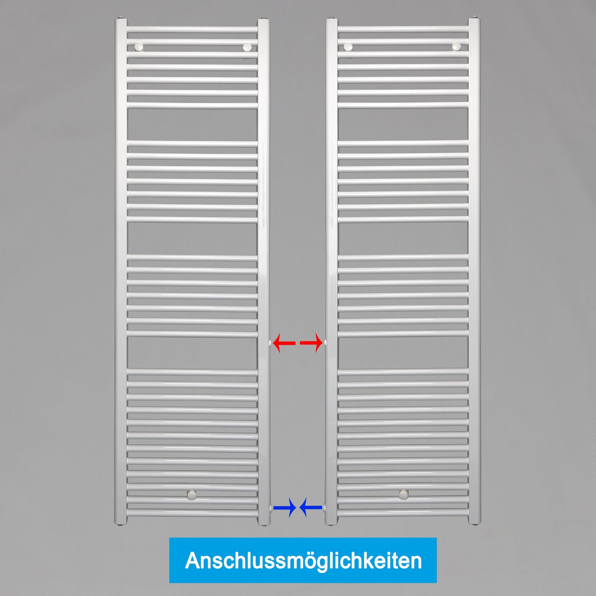 Badheizkörper Austauschheizkörper 1732 x 500 links rechts Seitenanschluss Nabenanschluss seitlicher Anschlussmöglichkeiten 500 540 Renovierung - heizkoerper.shop