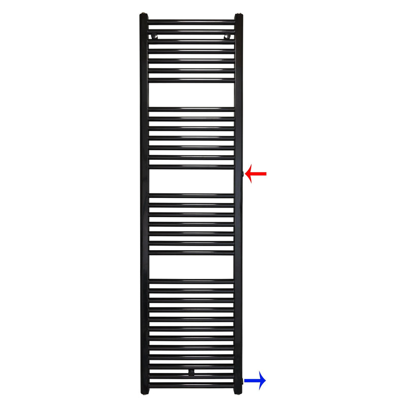 Badheizkörper Austauschheizkörper 1732 x 500 links rechts Seitenanschluss Nabenanschluss seitlicher Anschluss 900 940 Renovierung schwarz - heizkoerper.shop