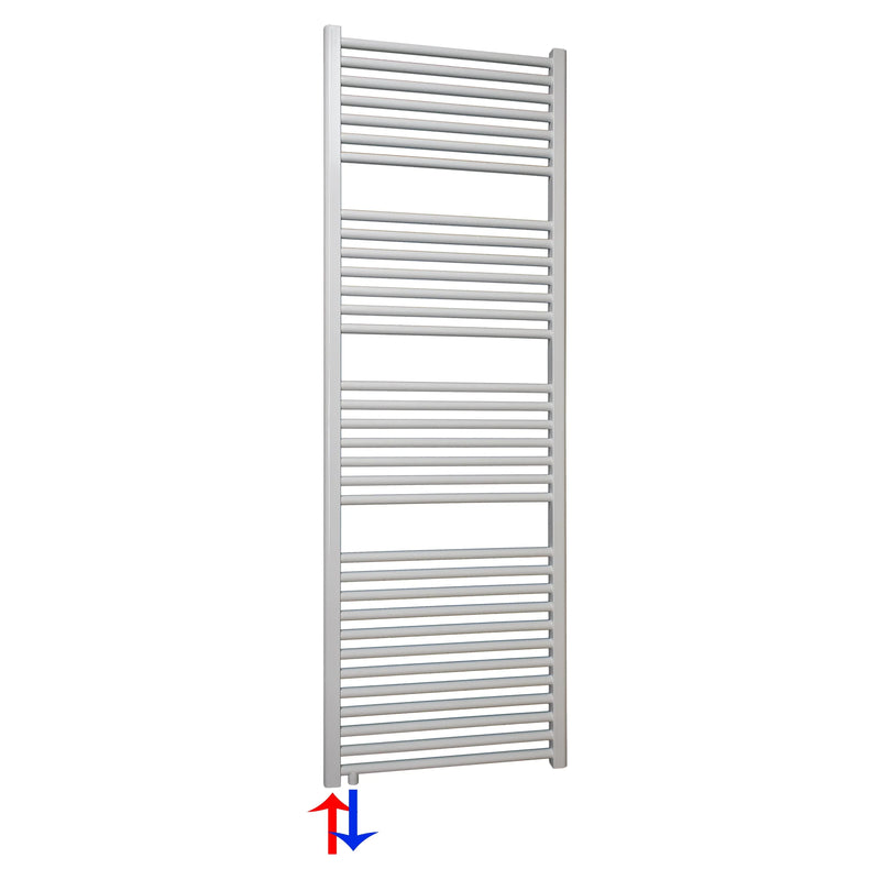Badheizkörper weiß Handtuchheizkörper 1732 x 600 mit Anschluss links oder rechts | mit versetztem Mittelanschluss - heizkoerper.shop