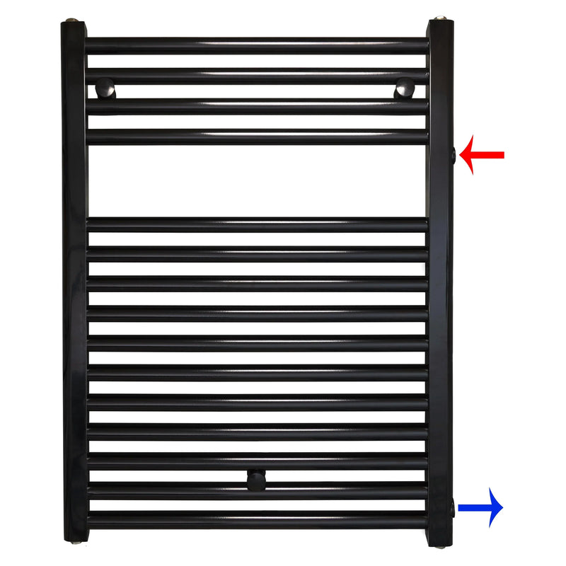 Badheizkörper Austauschheizkörper 764 x 600 links rechts Seitenanschluss Nabenanschluss seitlicher Anschluss 500 540 Renovierung schwarz - heizkoerper.shop