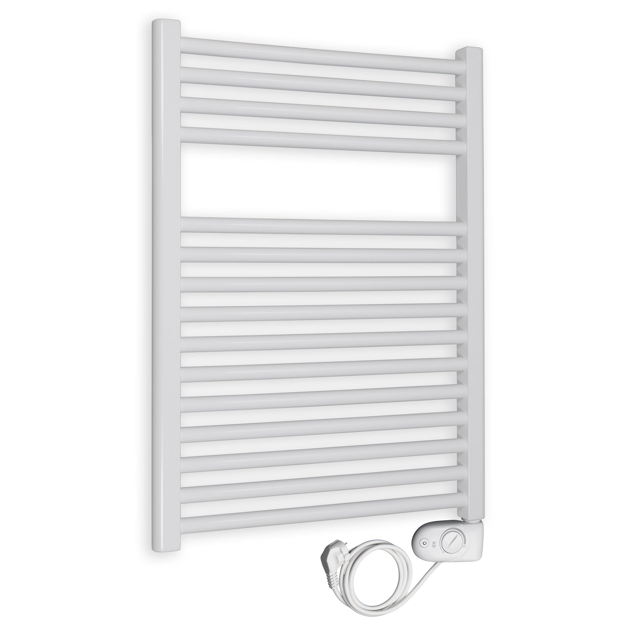 Badheizkörper elektrisch mit analogem Thermostat 764 x 600 weiß Elektroheizkörper Handtuchwärmer elektrischer Handtuchhalter - heizkoerper.shop