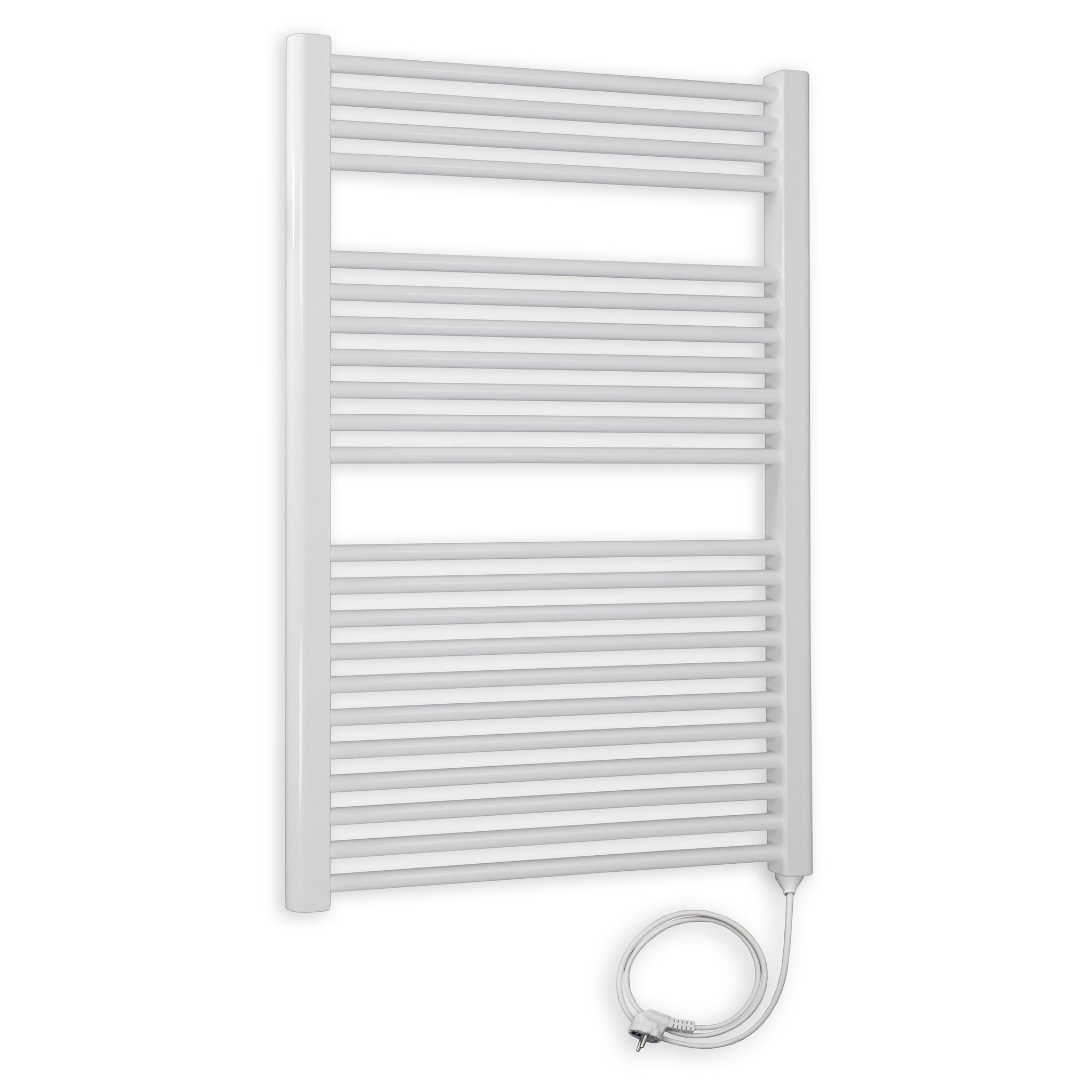 Badheizkörper gerade mit Stecker 1160 x 750 weiß Elektroheizkörper Handtuchwärmer elektrischer Handtuchhalter Badezimmer Heizung - heizkoerper.shop