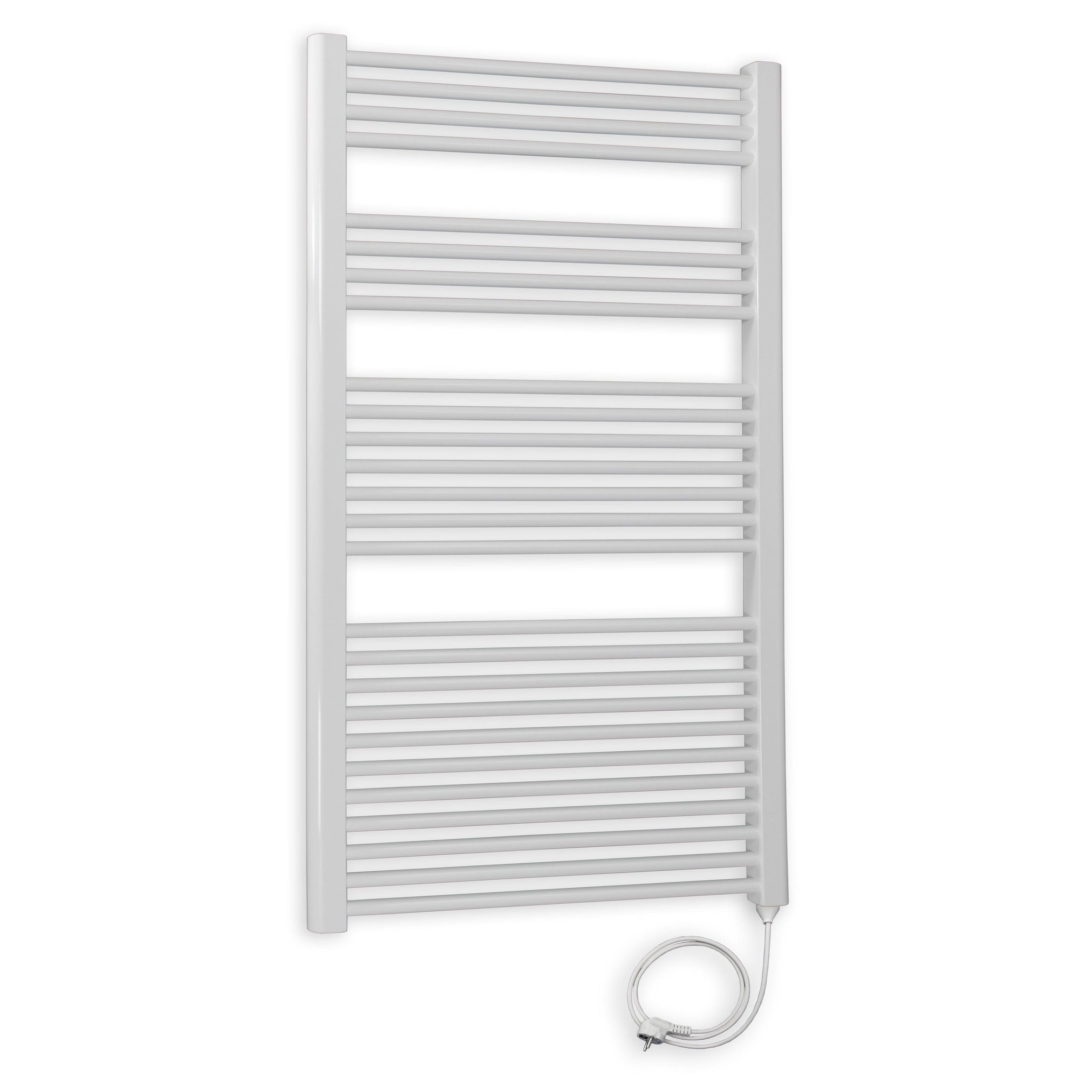 Badheizkörper gerade mit Stecker 1424 x 600 weiß Elektroheizkörper Handtuchwärmer elektrischer Handtuchhalter Badezimmer Heizung - heizkoerper.shop