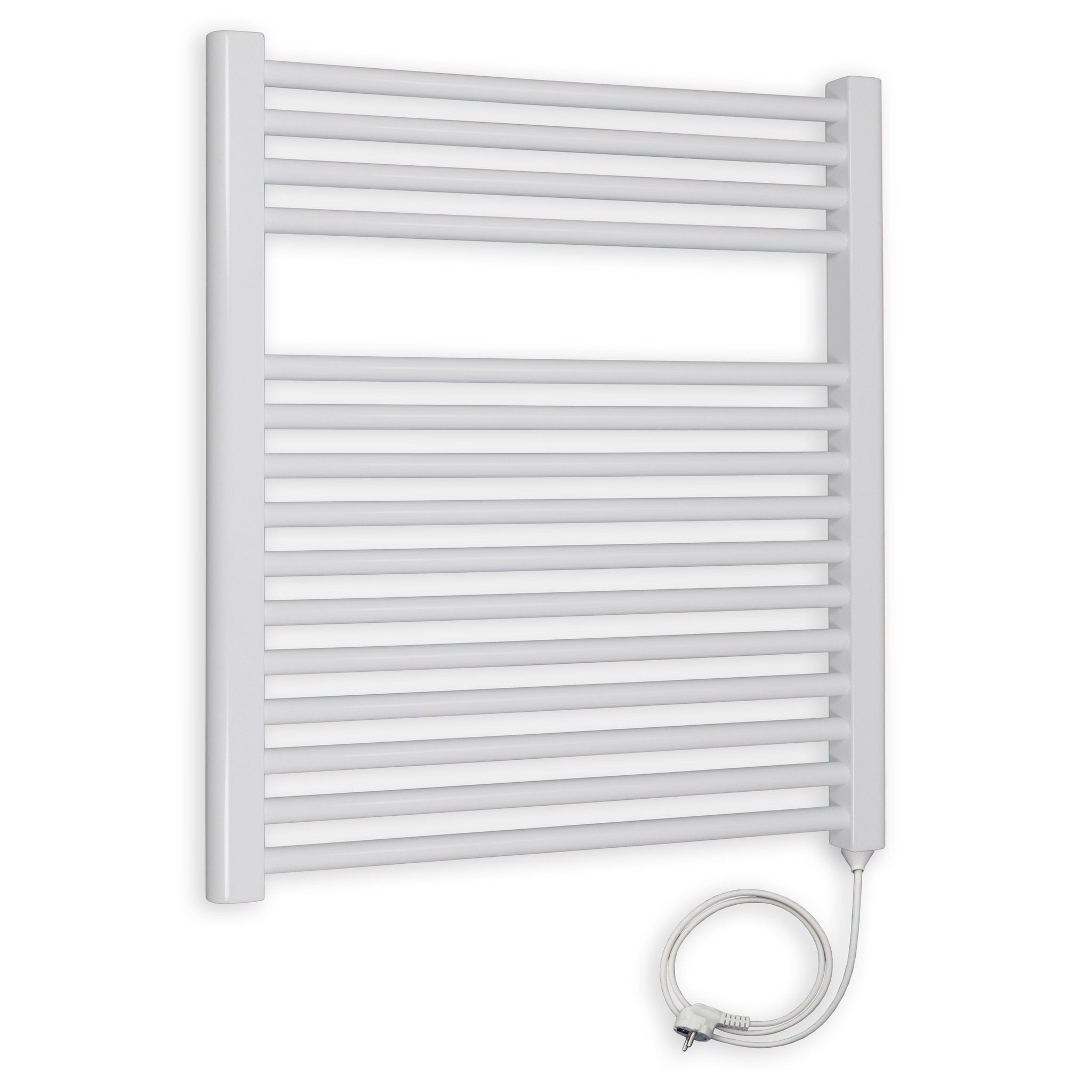 Badheizkörper gerade mit Stecker 764 x 750 weiß Elektroheizkörper Handtuchwärmer elektrischer Handtuchhalter Badezimmer Heizung - heizkoerper.shop