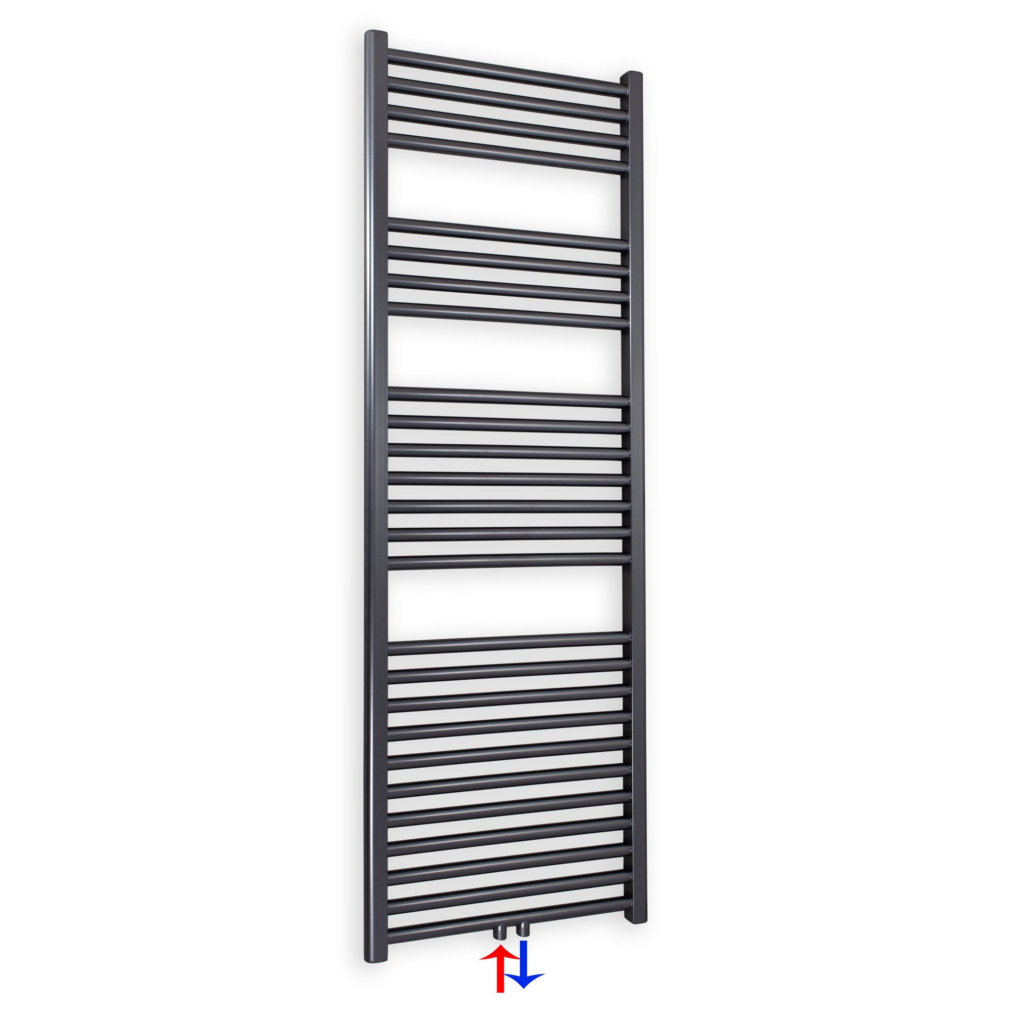 Badheizkörper gerade mit Mittenanschluss 1424 x 400 anthrazit Handtuchhalter Badezimmer Heizung Handtuchwärmer - heizkoerper.shop