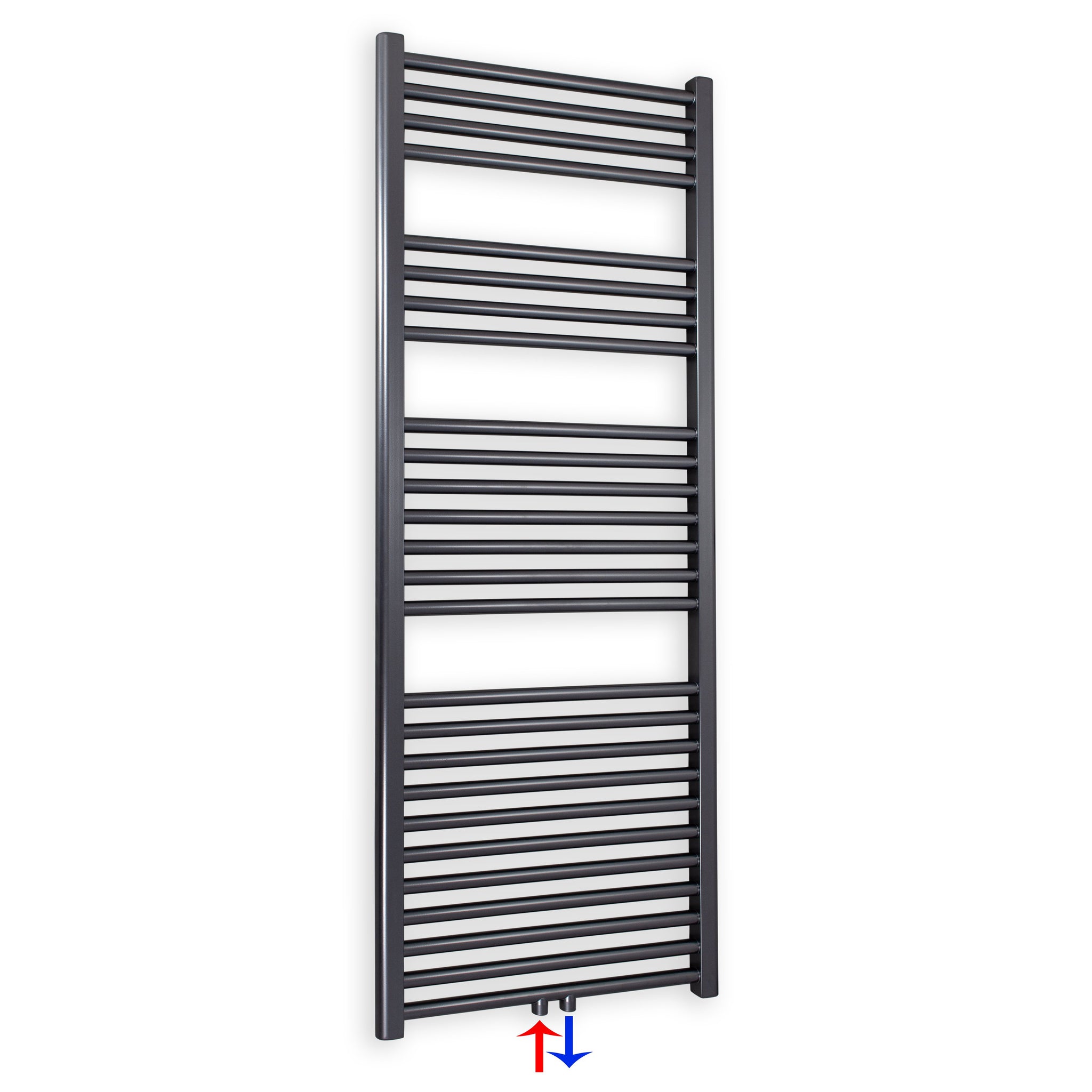 Badheizkörper gerade mit Mittenanschluss 1424 x 600 anthrazit Handtuchhalter Badezimmer Heizung Handtuchwärmer - heizkoerper.shop