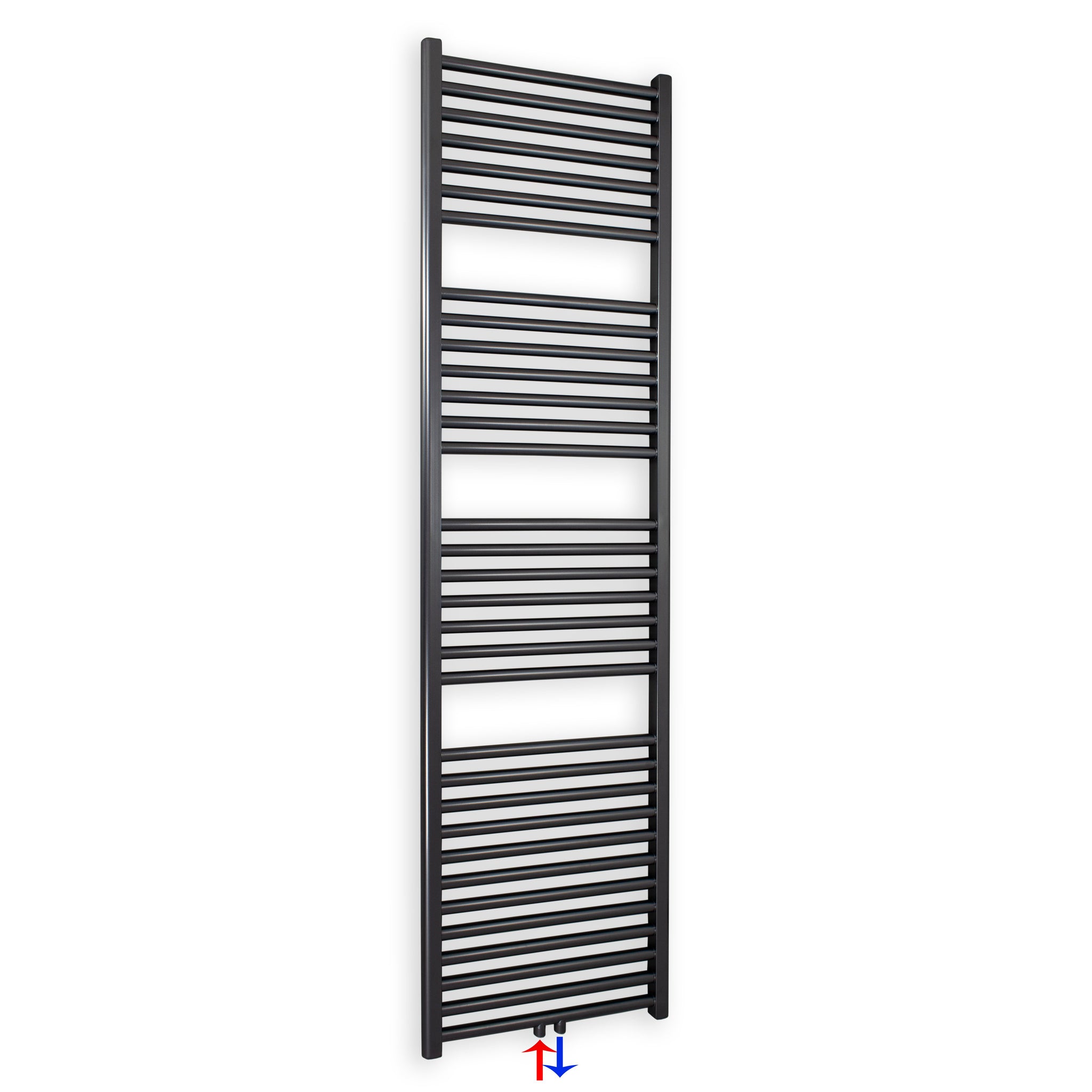 Badheizkörper gerade mit Mittenanschluss 1732 x 400 anthrazit Handtuchhalter Badezimmer Heizung Handtuchwärmer - heizkoerper.shop