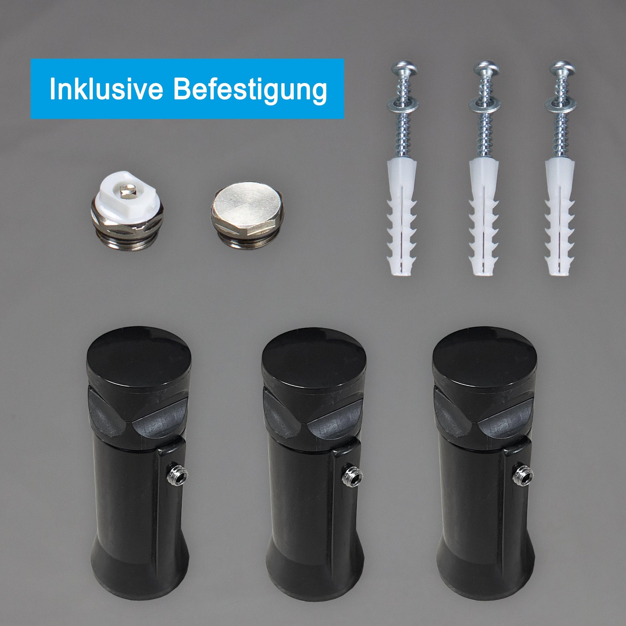 Badheizkörper gerade mit Standardanschluss Handtuchhalter Badezimmer Heizung Handtuchwärmer anthrazit schwarz inklusive Befestigung - heizkoerper.shop