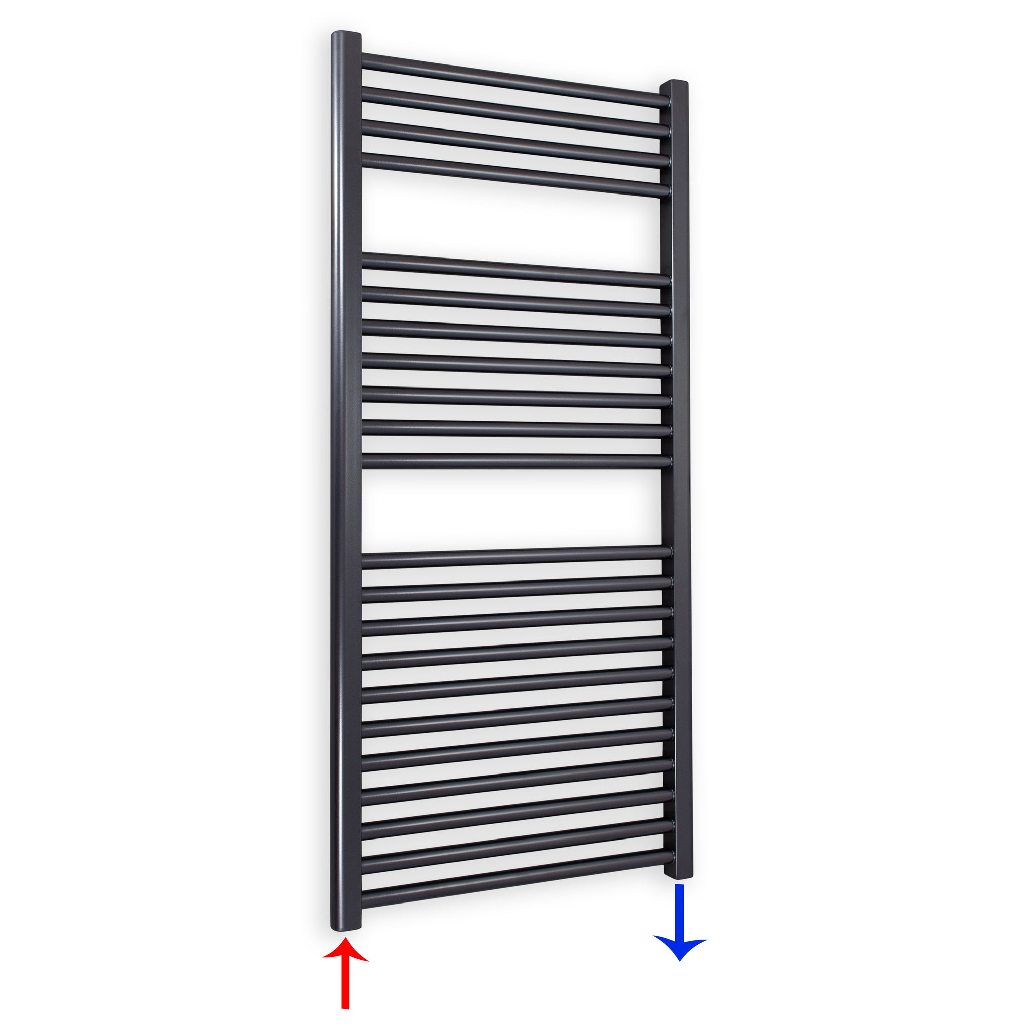 Badheizkörper gerade mit Standardanschluss 1160 x 600 anthrazit Handtuchhalter Badezimmer Heizung Handtuchwärmer - heizkoerper.shop