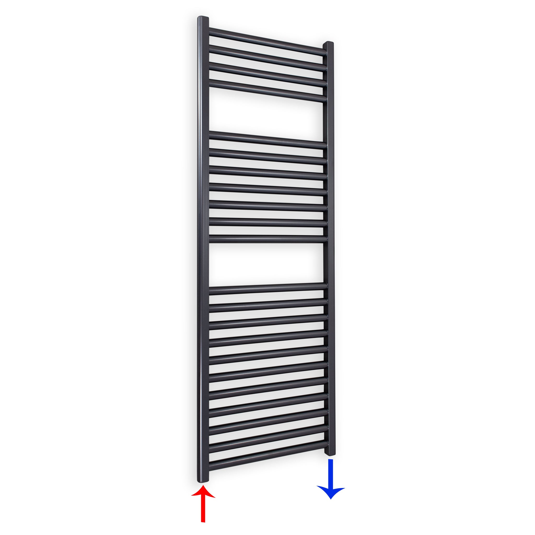 Badheizkörper gerade mit Standardanschluss 1160 x 400 anthrazit Handtuchhalter Badezimmer Heizung Handtuchwärmer - heizkoerper.shop