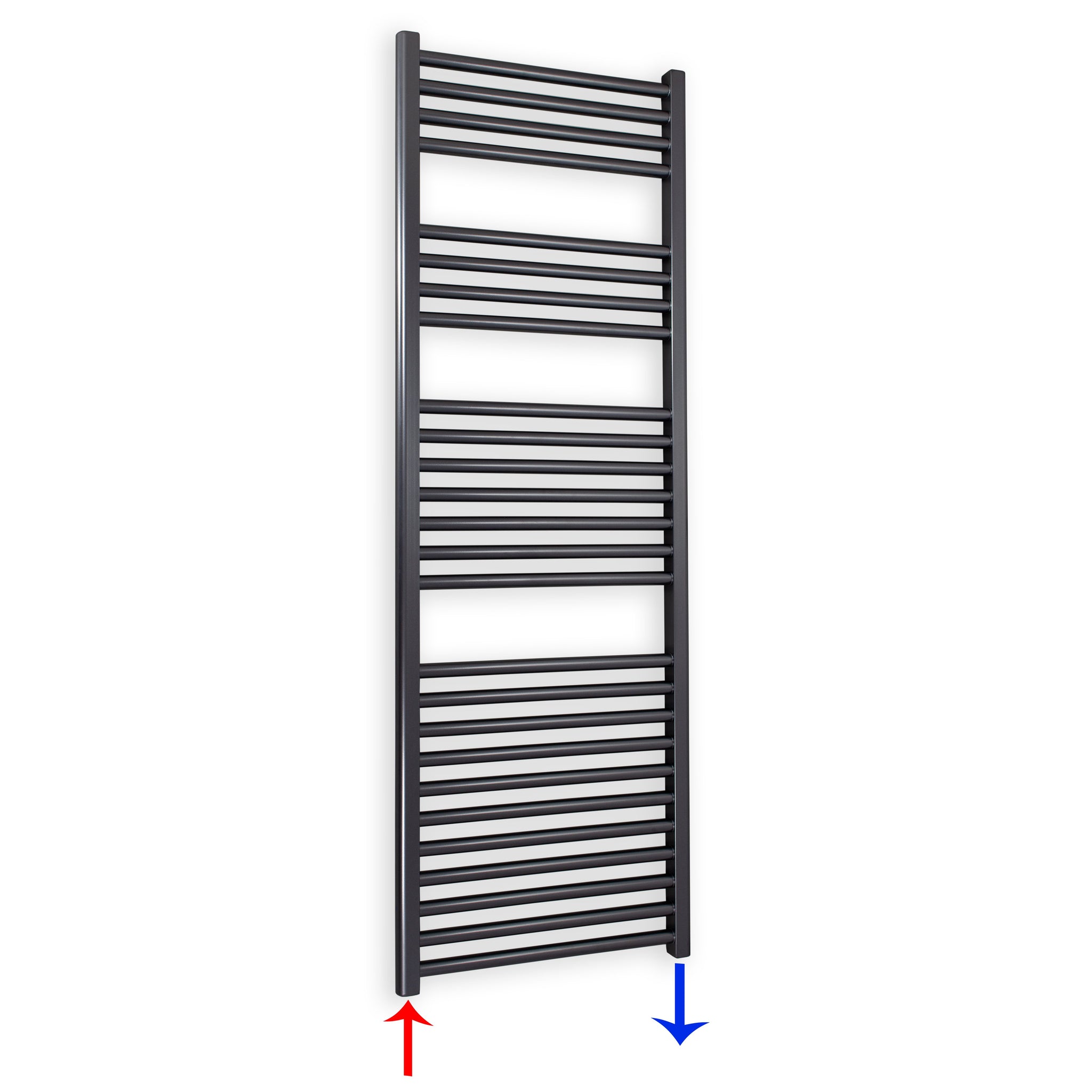 Badheizkörper gerade mit Standardanschluss 1424 x 400 anthrazit Handtuchhalter Badezimmer Heizung Handtuchwärmer - heizkoerper.shop