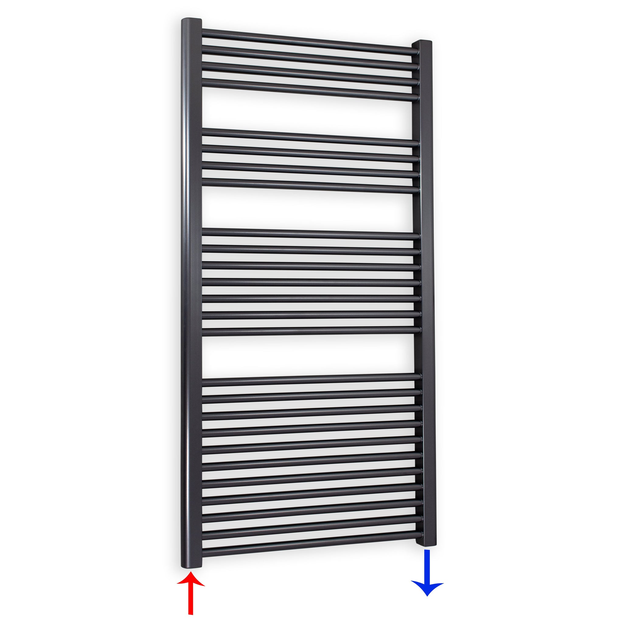Badheizkörper gerade mit Standardanschluss 1424 x 750 anthrazit Handtuchhalter Badezimmer Heizung Handtuchwärmer - heizkoerper.shop
