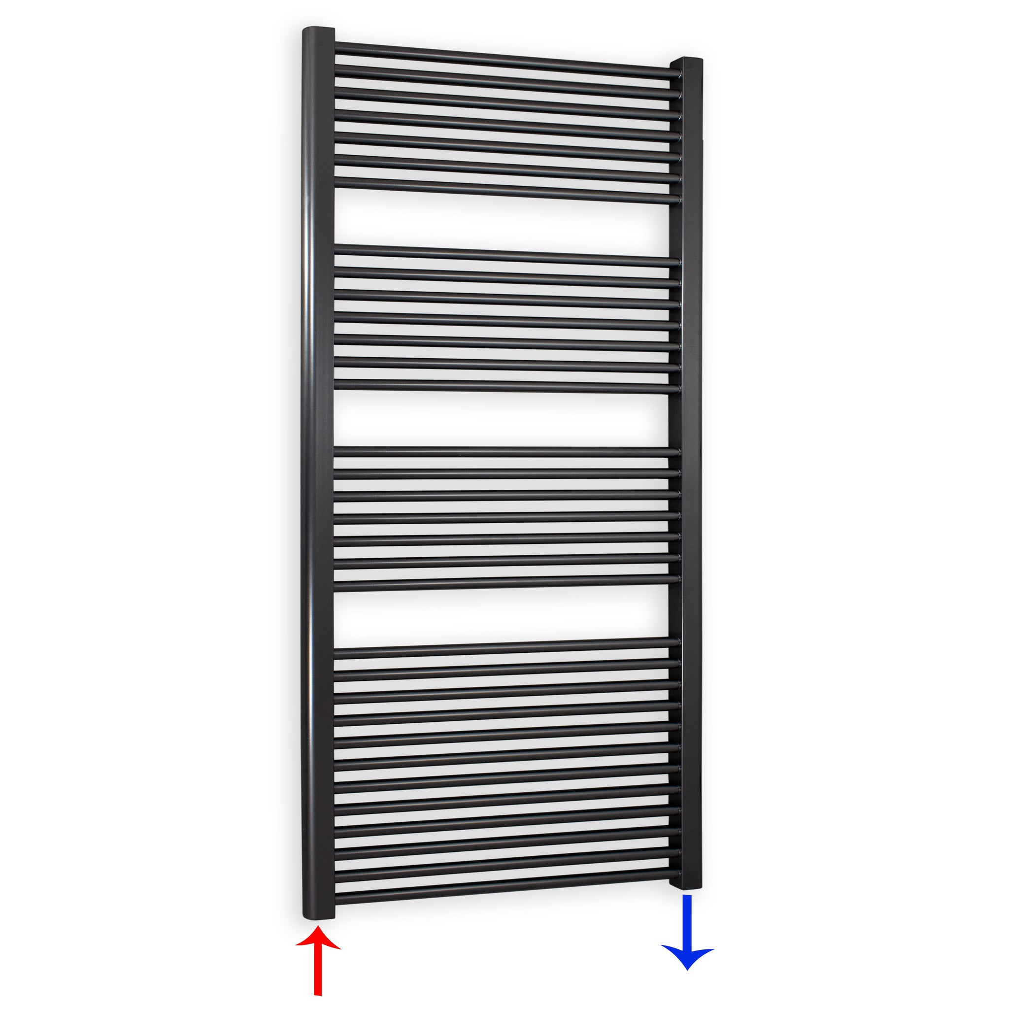 Badheizkörper gerade mit Standardanschluss 1732 x 750 anthrazit Handtuchhalter Badezimmer Heizung Handtuchwärmer - heizkoerper.shop
