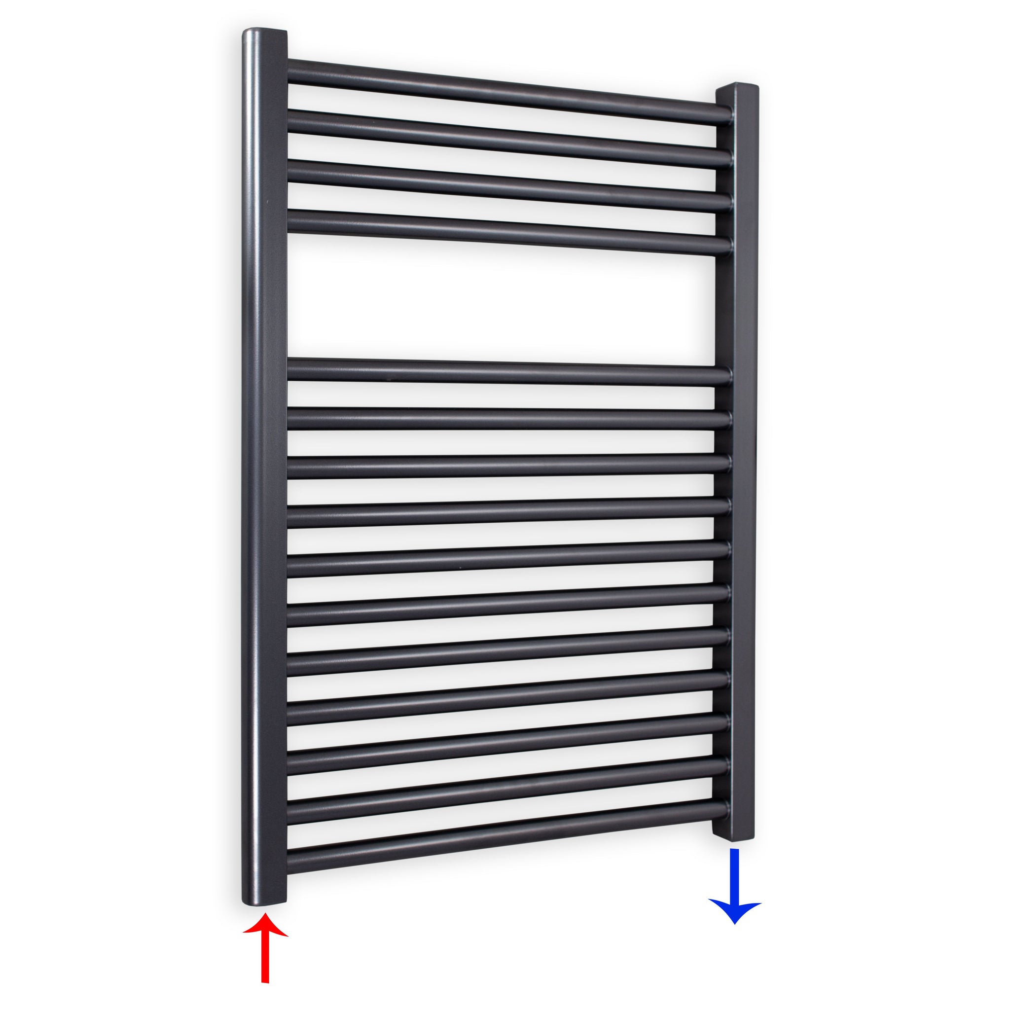 Badheizkörper gerade mit Standardanschluss 764 x 600 anthrazit Handtuchhalter Badezimmer Heizung Handtuchwärmer - heizkoerper.shop