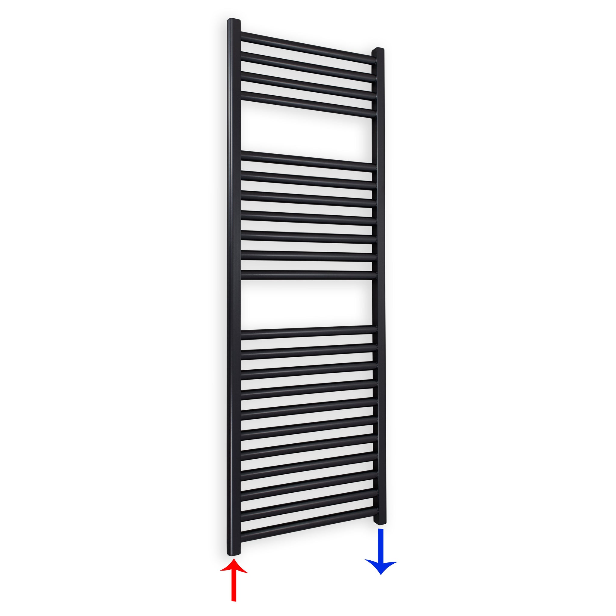 Badheizkörper gerade mit Standardanschluss 1160 x 400 schwarz Handtuchhalter Badezimmer Heizung Handtuchwärmer - heizkoerper.shop