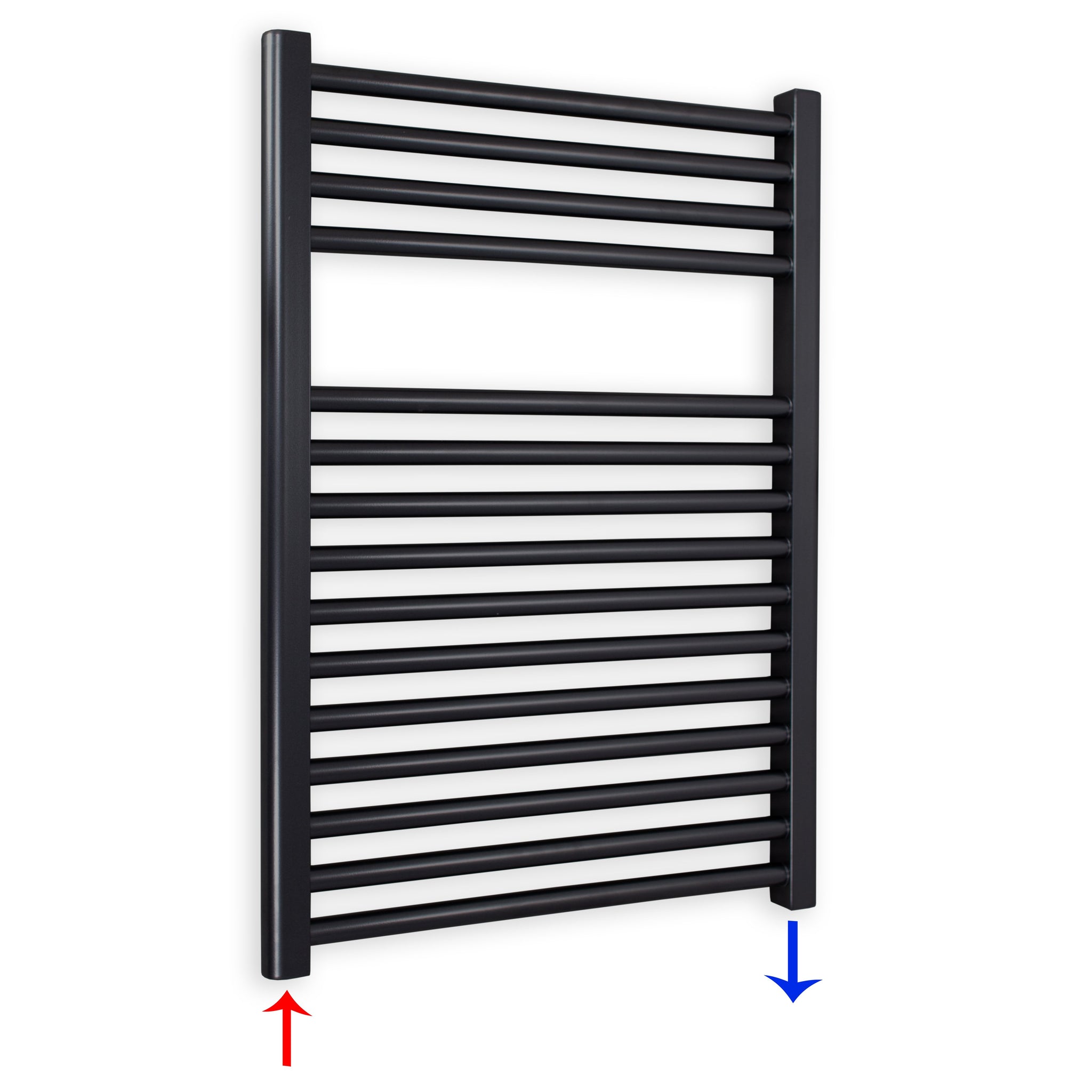 Badheizkörper gerade mit Standardanschluss 764 x 600 schwarz Handtuchhalter Badezimmer Heizung Handtuchwärmer - heizkoerper.shop