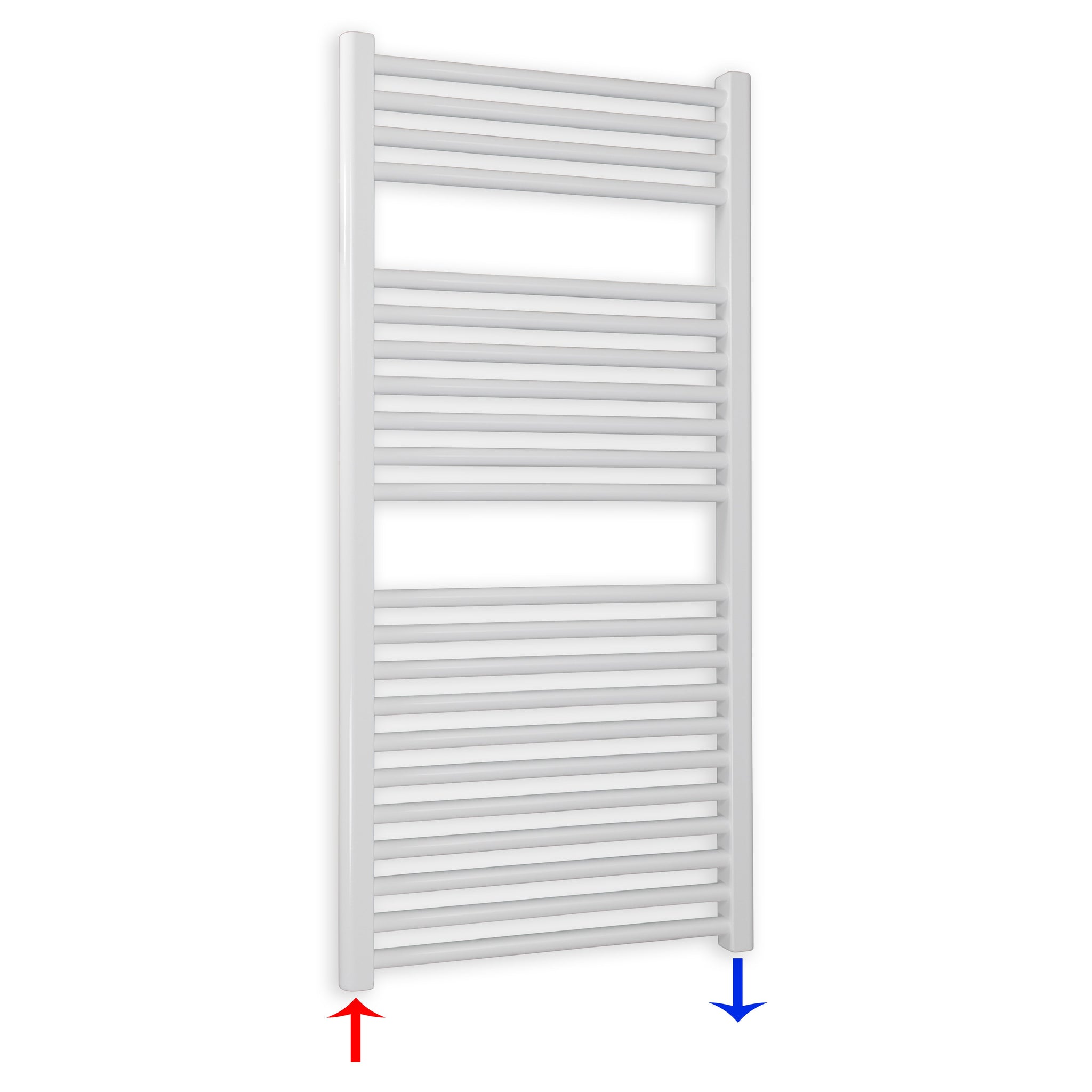 Badheizkörper gerade mit Standardanschluss 1160 x 600 weiß Handtuchhalter Badezimmer Heizung Handtuchwärmer - heizkoerper.shop