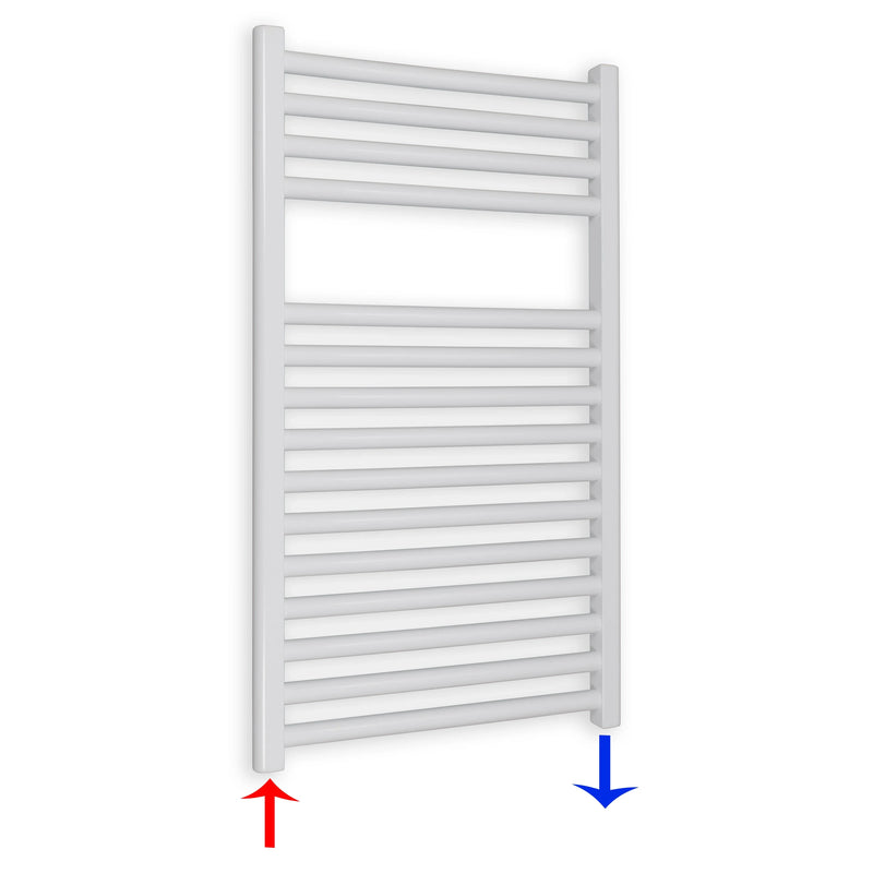 Badheizkörper gerade mit Standardanschluss 764 x 400 weiß Handtuchhalter Badezimmer Heizung Handtuchwärmer - heizkoerper.shop
